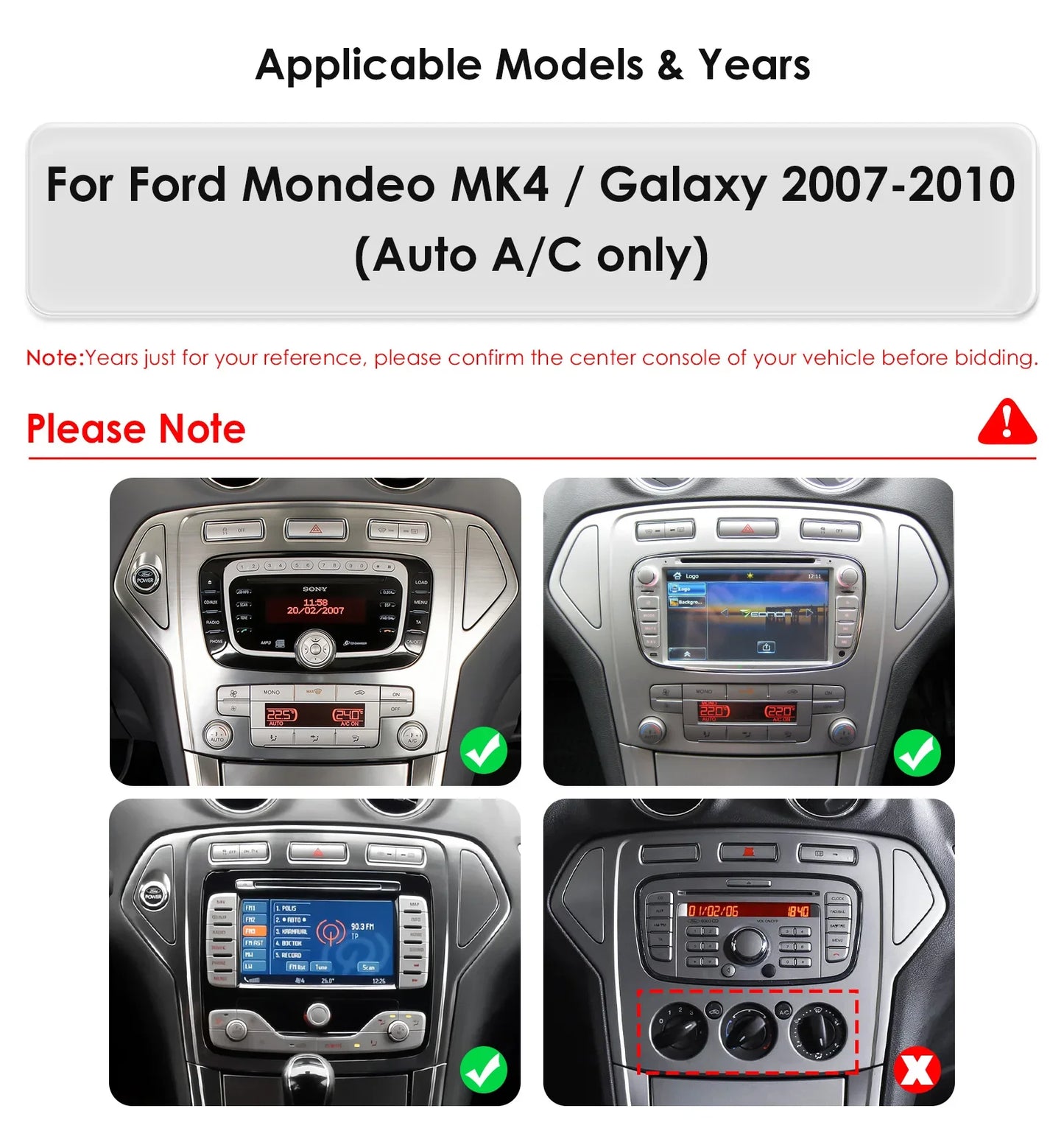 Android 13 Wireless Carplay GPS for Ford Mondeo MK4 Galaxy 2007 - 2010 9.7" Car Multimedia Player 4G DSP BT RDS 2 Din Stereo SWC
