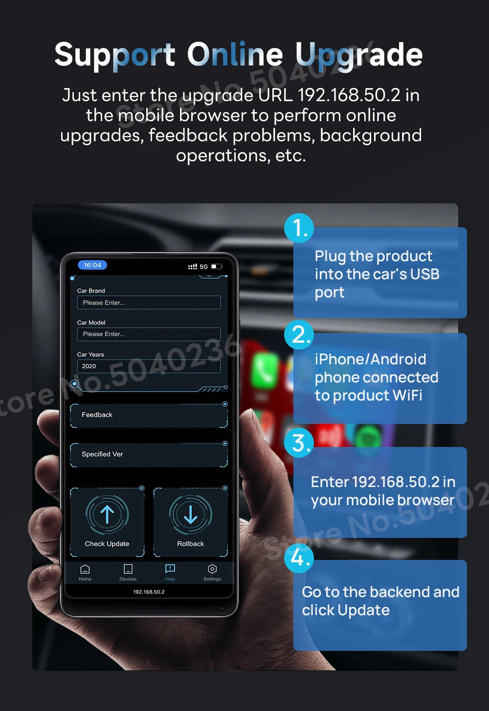 CarlinKit 5.0 2air & CarlinKit 4.0 CP2A Wireless Android Auto &CarPlay Wireless Adapter 2.4G&5.8Ghz WiFi Auto Connect OTA Update