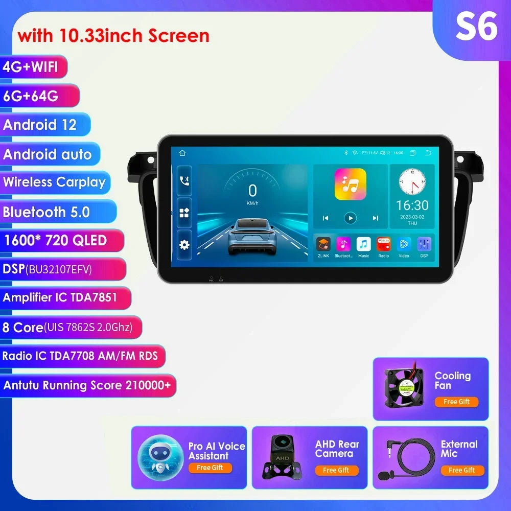 8G+128G for Peugeot 508 508SW 2011 - 2018 10.33'' Andorid 13 Auto Radio 2 Din Car Multimedia Player Carplay Screen GPS BT No DVD