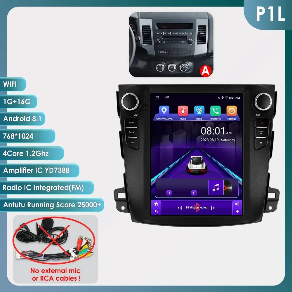 Android 13 Wireless Carplay GPS Stereo for Mitsubishi Outlander XI 2 2008 - 2011 9.7" Car Radio Multimedia Player 4G BT DSP 2din