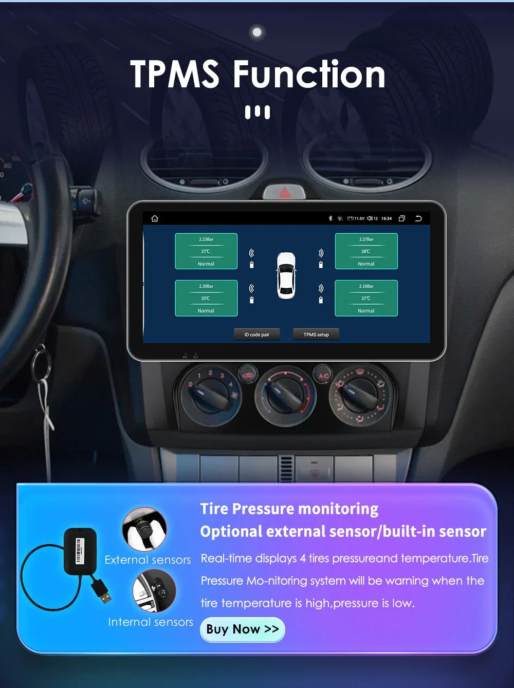 10.33" Wireless Carplay Android Auto for Ford Focus Mk2 2004-2011 Multimedia Player 2 Din Car Radio GPS Navigation BT RDS DSP 4G