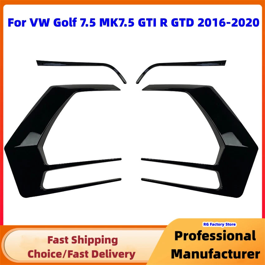 1Pair Rear Bumper Splitter Canard For VW Golf 7 7.5 MK7 MK7.5 GTI R GTD R400 2012-2020 Rear Tail Lamp Spoiler Brake Lamp Trim