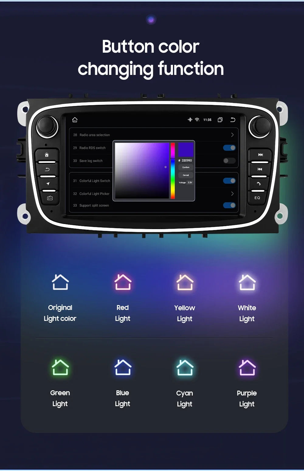 8G 128G 2 Din Carplay Android 13 for Ford Focus Mondeo Kuga C-MAX S-MAX Galaxy Car Radio Multimedia Player Audio Stereo GPS RDS