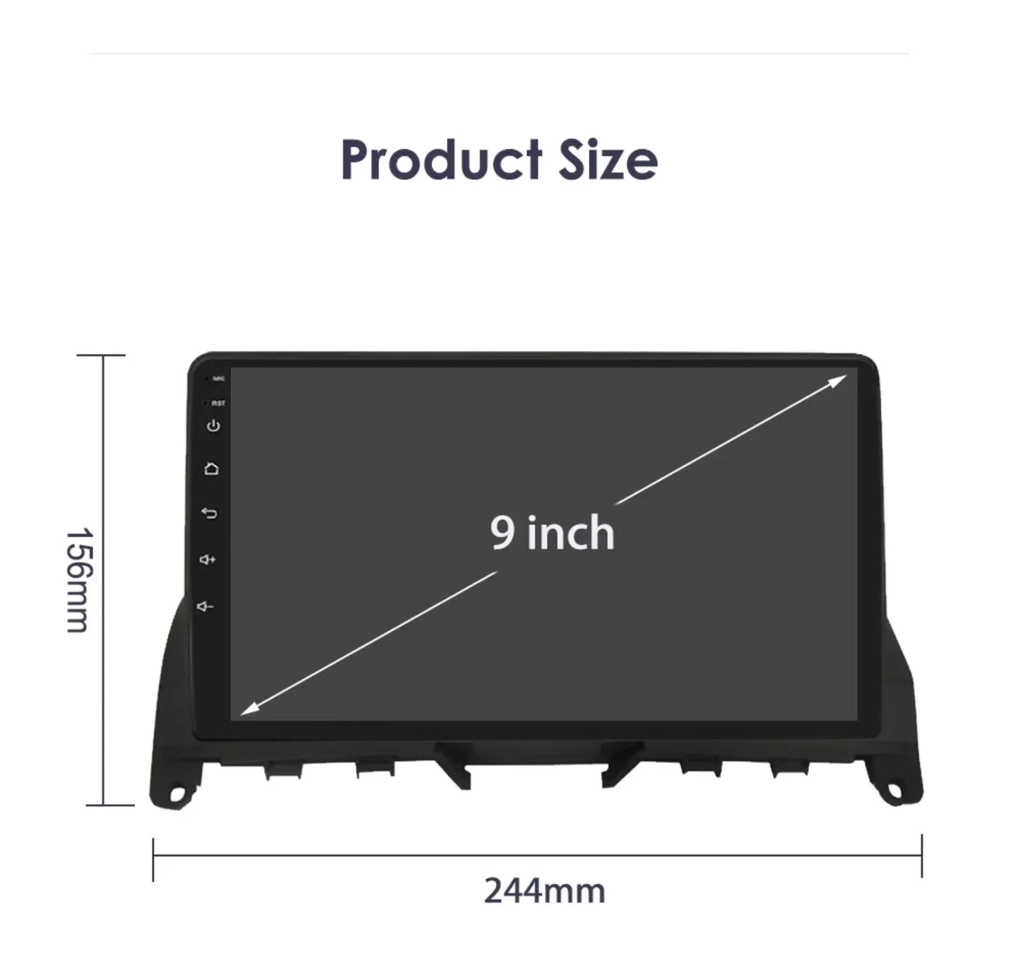 For Mercedes Benz C-Class W204 S204 2007-2010 Android 13 2 Din 9" Car Radio Multimedia Player AutoStereo AI Voice RDS DSP BT SWC