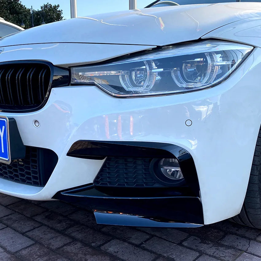 1 Pair Car Front Bumper Lip Splitter Canards Spoiler For BMW F30 F31 M Sport 2012-2019 Fog Lamp Eyebrow Frame Cover Grille