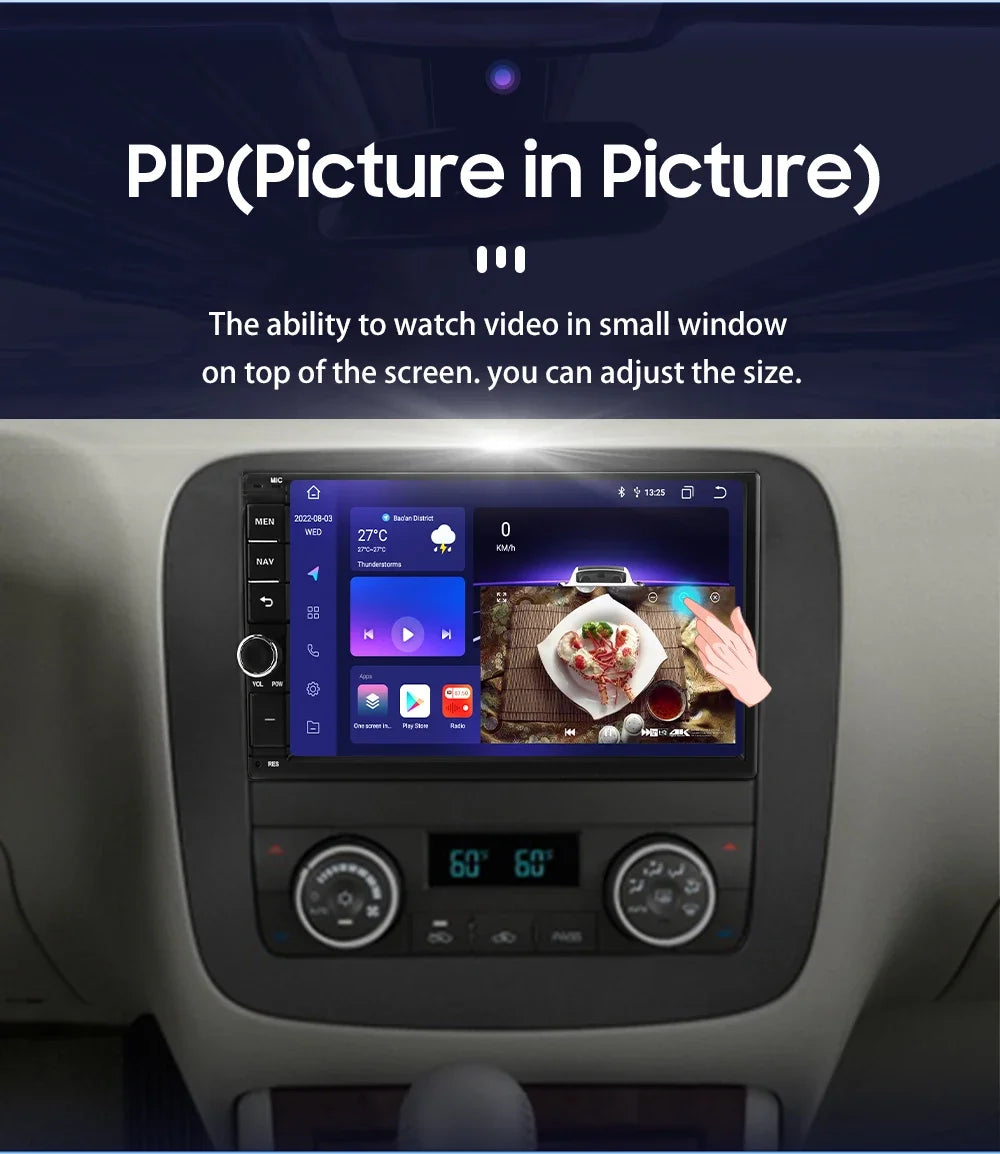 OSSURET Universal Android 14 4G 64G 7'' 2 Din Car Multimedia Player with BT GPS DSP for Toyota Verso Nissan Qashqai Hyundai I 10