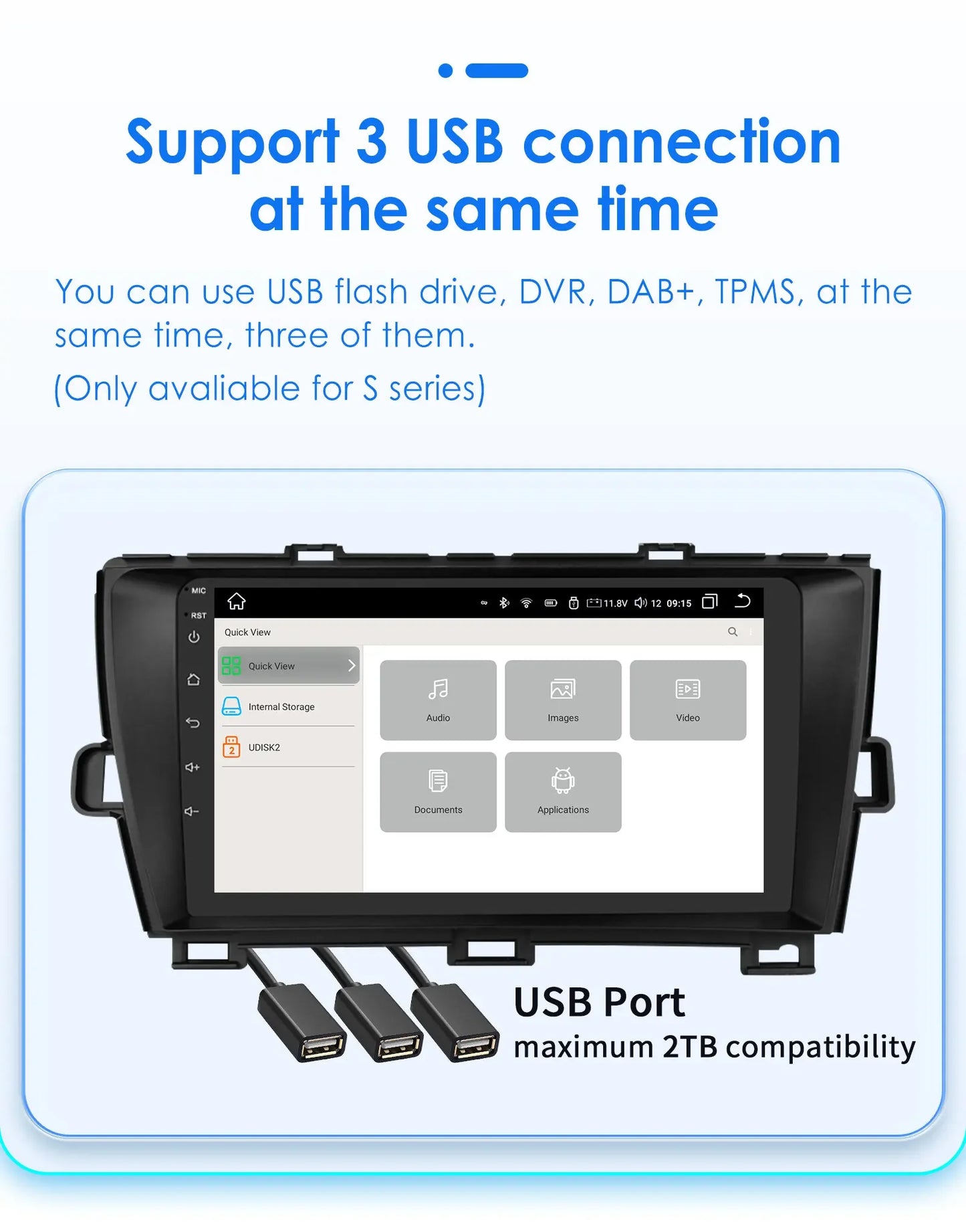 9" 2din Car Stereo Radio Video Multimedia Player for Toyota Prius 3 2009 - 2015 Android 13 Navigation GPS Autoradio 4G Head Unit