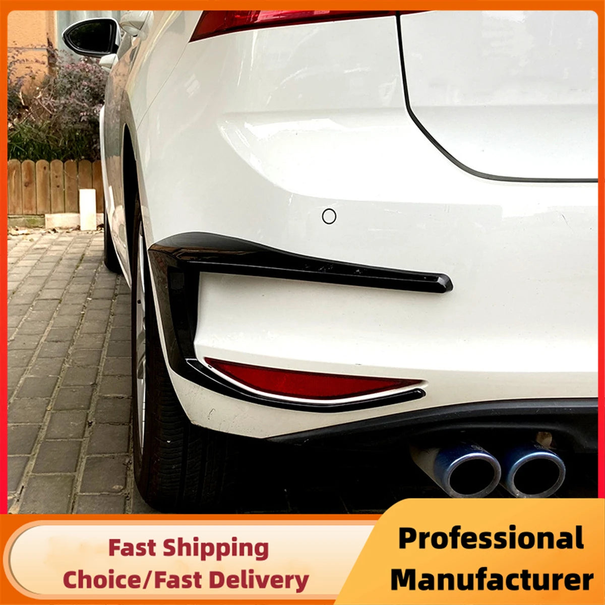 1Pair Rear Bumper Splitter Canard For VW Golf 7 7.5 MK7 MK7.5 GTI R GTD R400 2012-2020 Rear Tail Lamp Spoiler Brake Lamp Trim