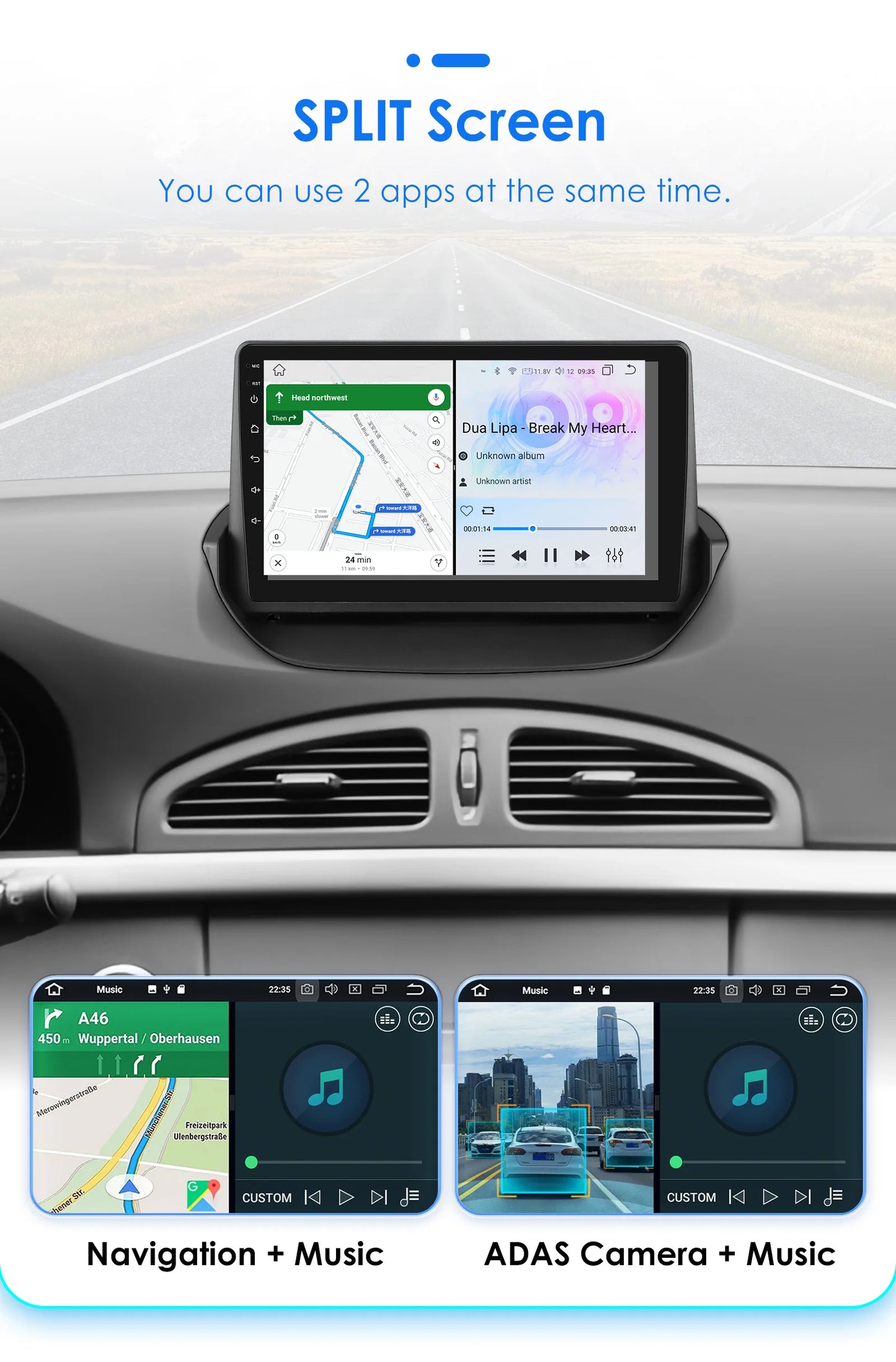 9" Android 13 Radio Car Multimedia 2Din Wireless Carplay Android Auto for Renault Laguna 2 2001-2007 Support OBD DAB RDS BT WIFI
