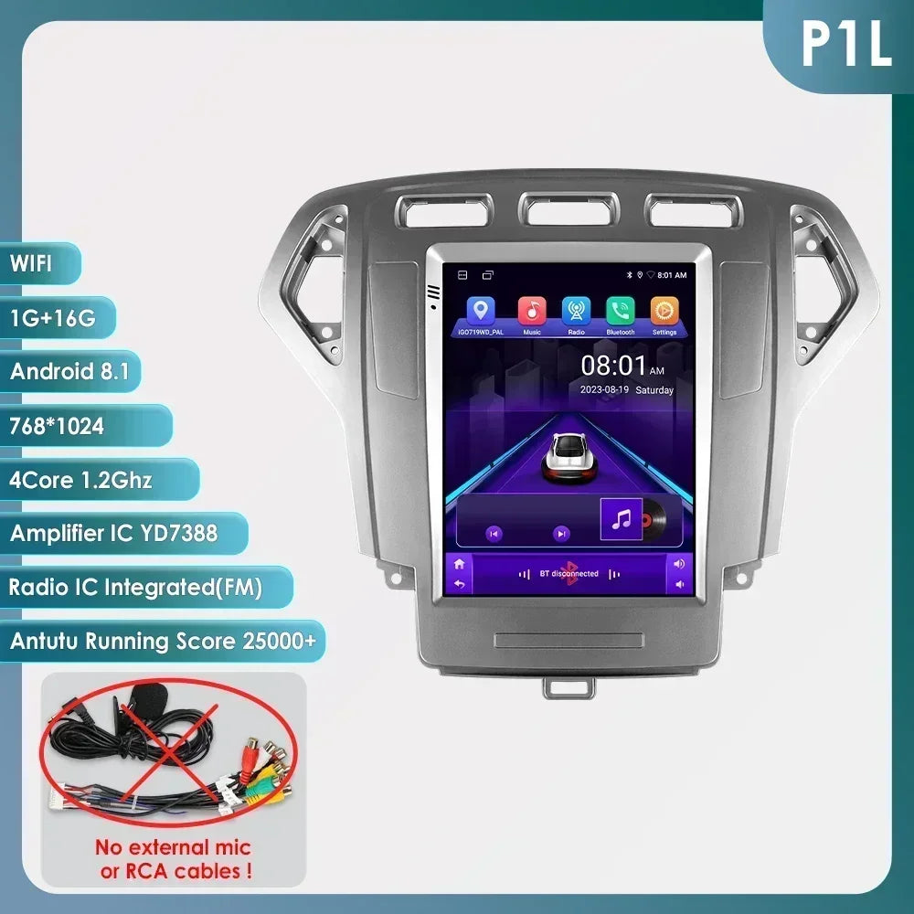 Android 13 Wireless Carplay GPS for Ford Mondeo MK4 Galaxy 2007 - 2010 9.7" Car Multimedia Player 4G DSP BT RDS 2 Din Stereo SWC
