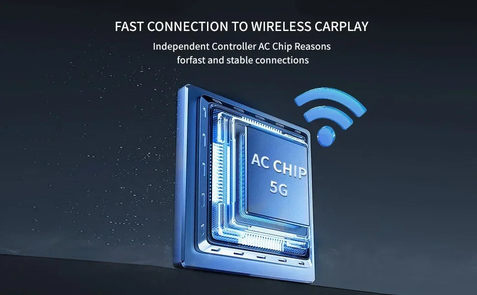New 2-in-1 360 Degree Wireless Adapter CarPlay Android AUTO Car Dongle USB Smart Mini Box Plug & Play WiFi Fast Connectivity