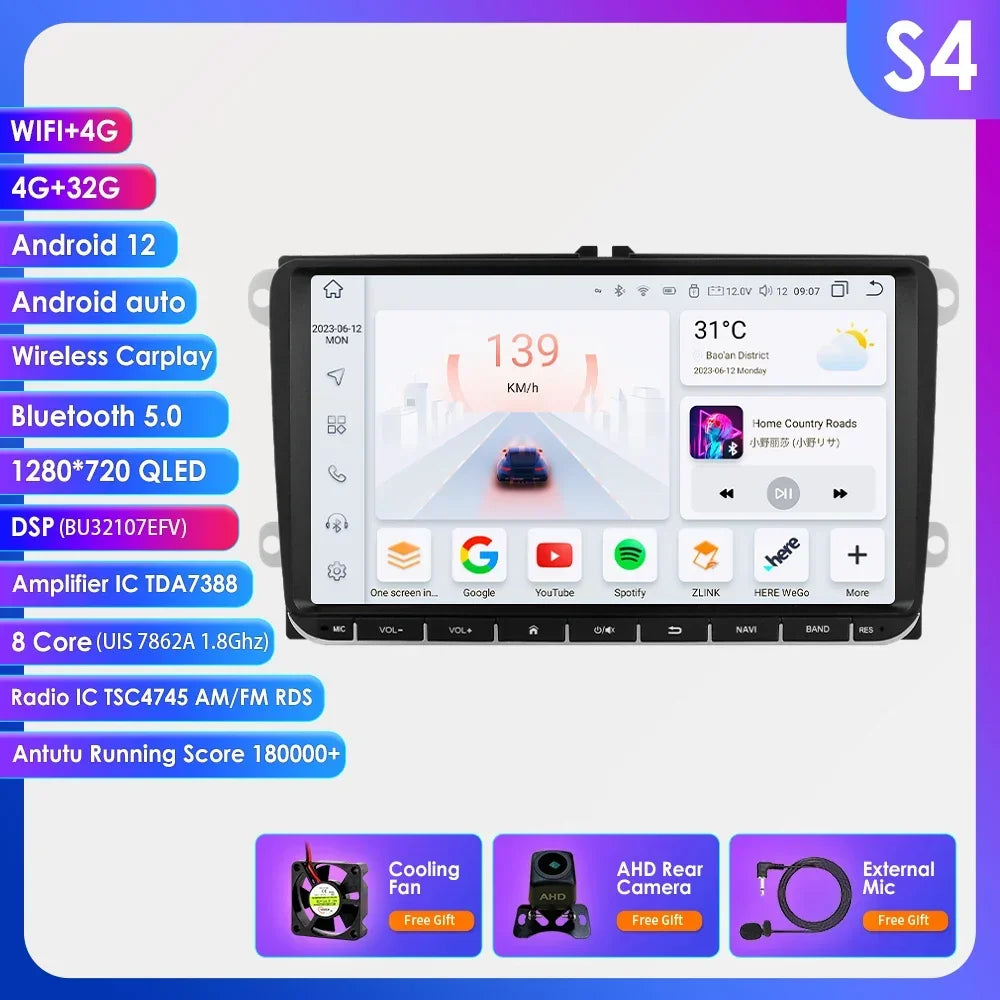 Auto Radio 2 Din Car GPS Multimedia GPS for VW Passat B6 T5 B7 B8 Golf 5 6 Caddy POLO T5 Touran Jetta Android Carplay DAB RDS BT