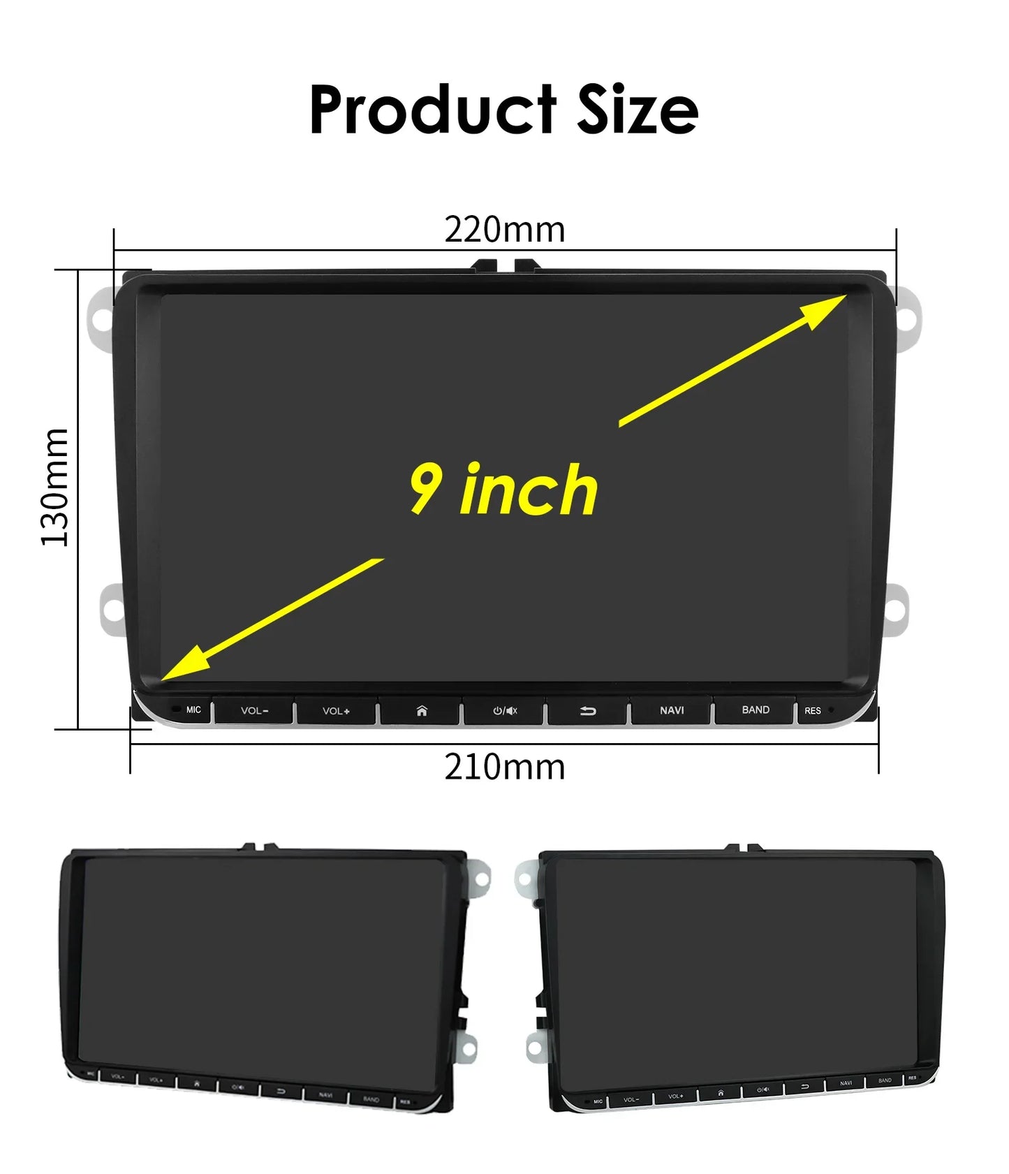 9" Radio 2din Android 14 Auto Carplay Car Multimedia Player for VW Volkswagen Golf Polo Tiguan Passat B7 B6 SEAT Leon 4G RDS BT