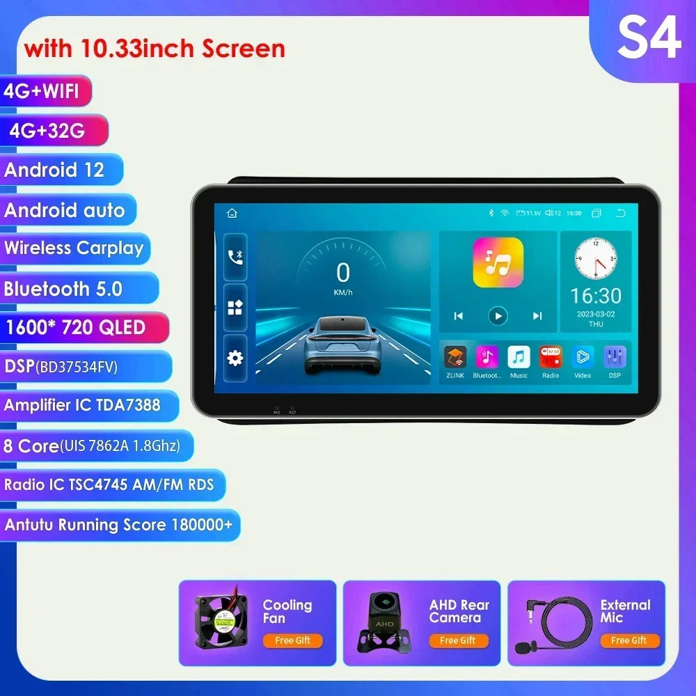 10.33" Wireless Carplay Screen for Opel Mokka 1 2012-2016 Android13 Auto Radio Car Multimedia Player GPS Bluetooth Stereo NO DVD