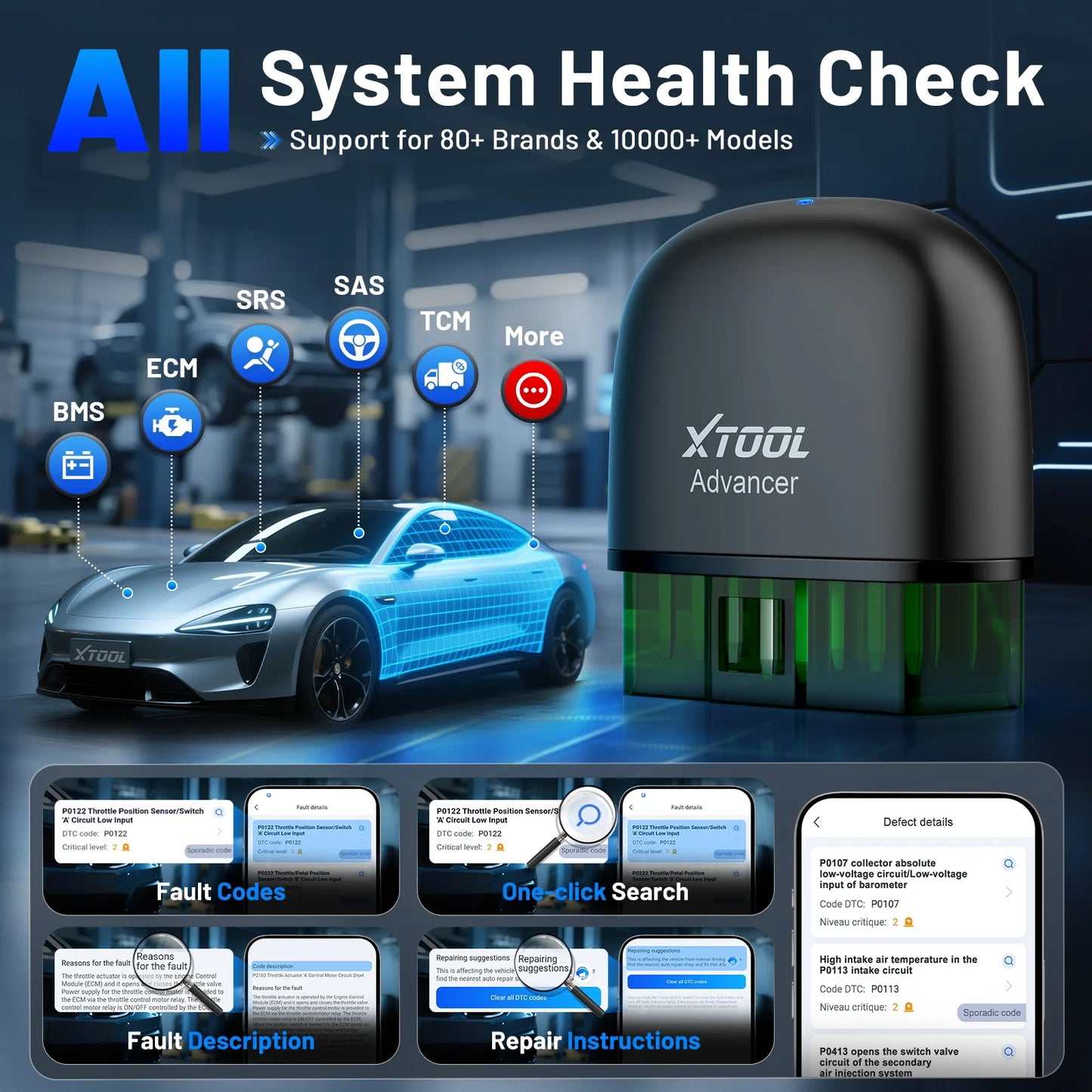 XTOOL AD20Pro Obd2 Scanner Car All System Scan Obd 2 System Diagnostic Tool OBD2 Bluetooth Scanner Code PK ELM327