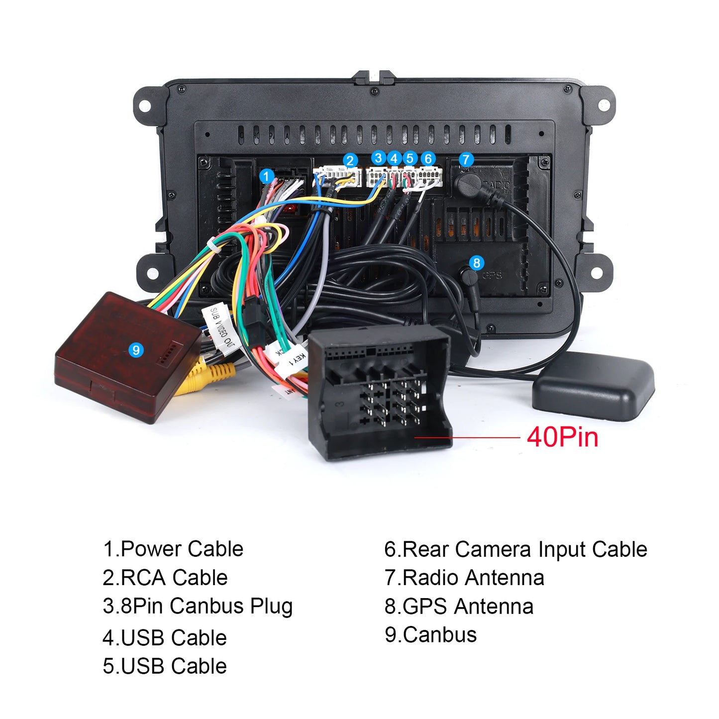 Podofo 4+64G 4Core Car Radio For VW/PASSAT/TOURAN/CADDY/BEETLE 2Din Car Stereo GPS Navigation Carplay Android Auto Car Audio
