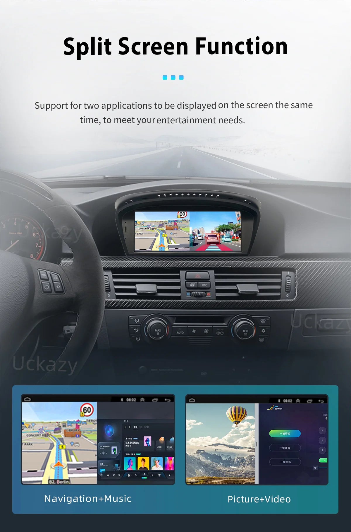 Uckazy AutoRadio Android 14 For BMW Series 5/3 E60 E61 E62 E63 E90 E91 Multimedia CIC CCC GPS Navigation Head Unit Stereo Audio Screen