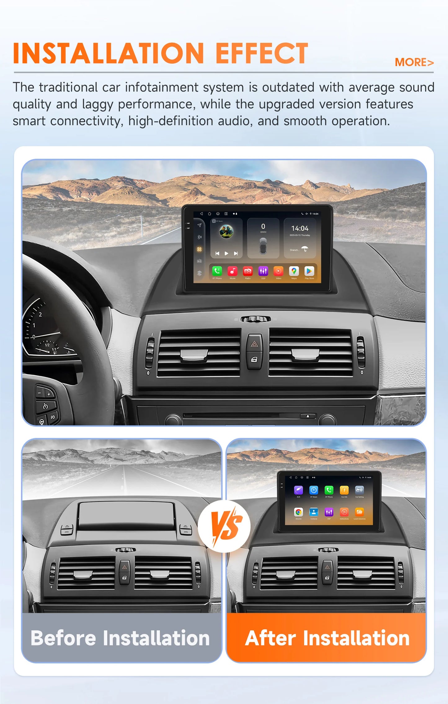 Android 14 Car Radio Multimedia Player for BMW X3 E83 2004-2012 Wireless Carplay Android Auto Navigation SWS GPS 4G DAB+ OBD2
