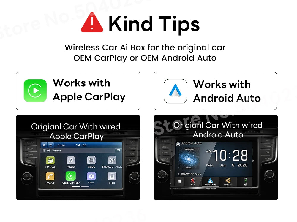 CarlinKit 5.0 2air & CarlinKit 4.0 CP2A Wireless Android Auto &CarPlay Wireless Adapter 2.4G&5.8Ghz WiFi Auto Connect OTA Update
