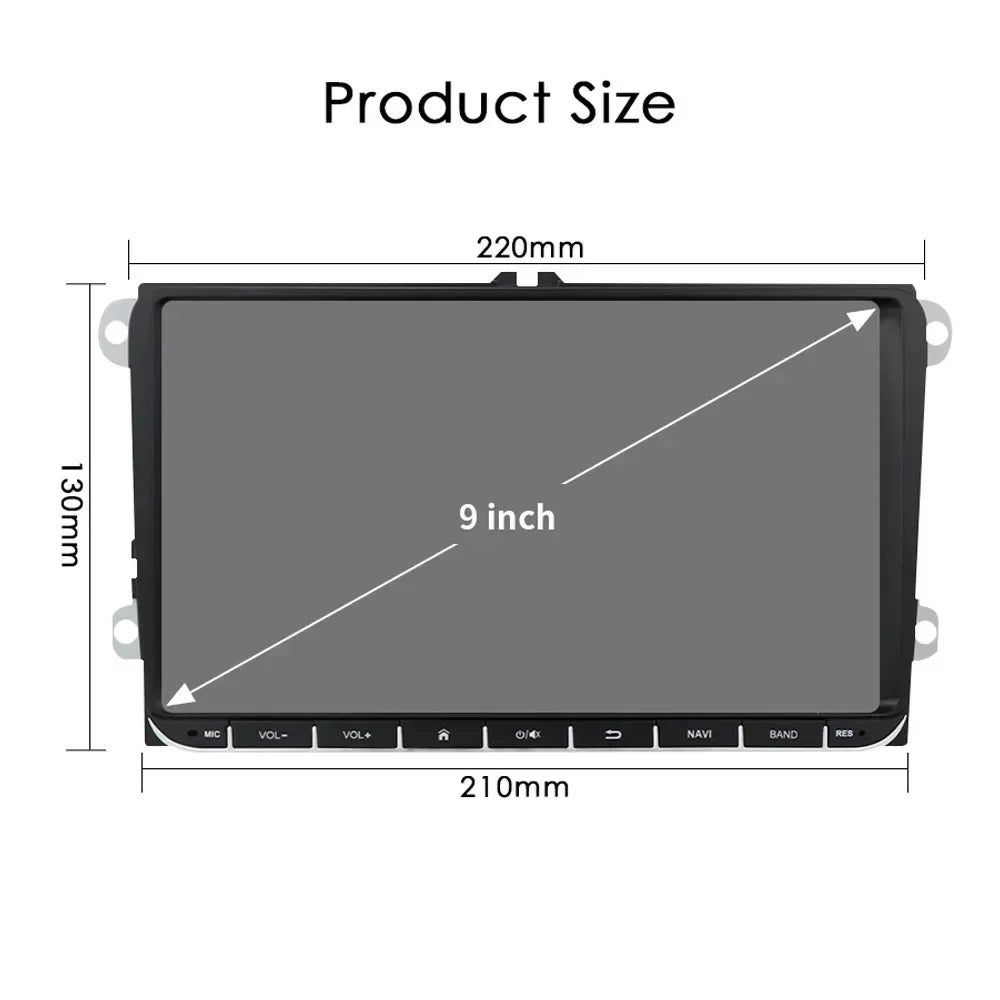 2 Din Carplay Android 14 for Volkswagen VW T5 Passat B6 Golf 6 5 Caddy Polo Touran Jetta Car Radio GPS Multimedia Player RDS BT