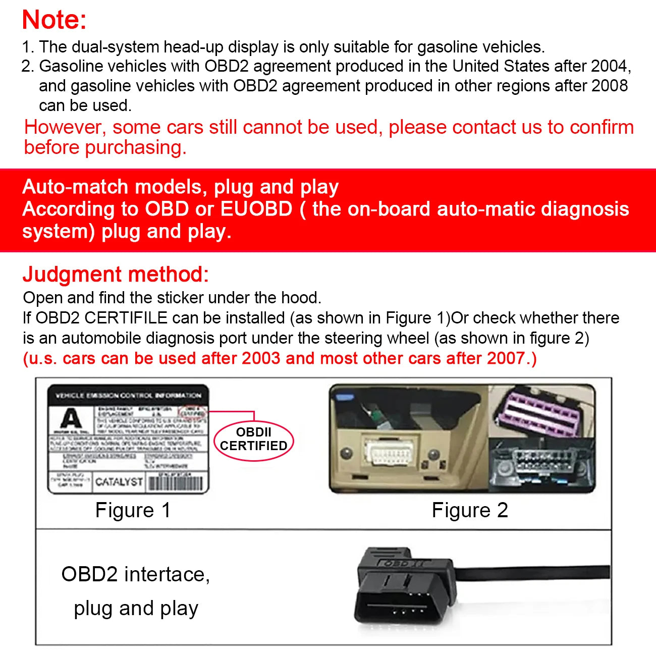 ADQ 5.5'' OBD2 HUD A8 Car Head Up Display Digital Speedometer Tachometer Windshield Speed Projector + Speed Water Temp RPM Alarm