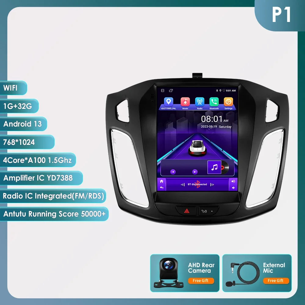 Android 13 Wireless Carplay GPS Stereo for Ford Focus 3 MK 3 2011-2019 2 Din 9.7" Car Radio Multimedia Player 4G Touch Screen BT