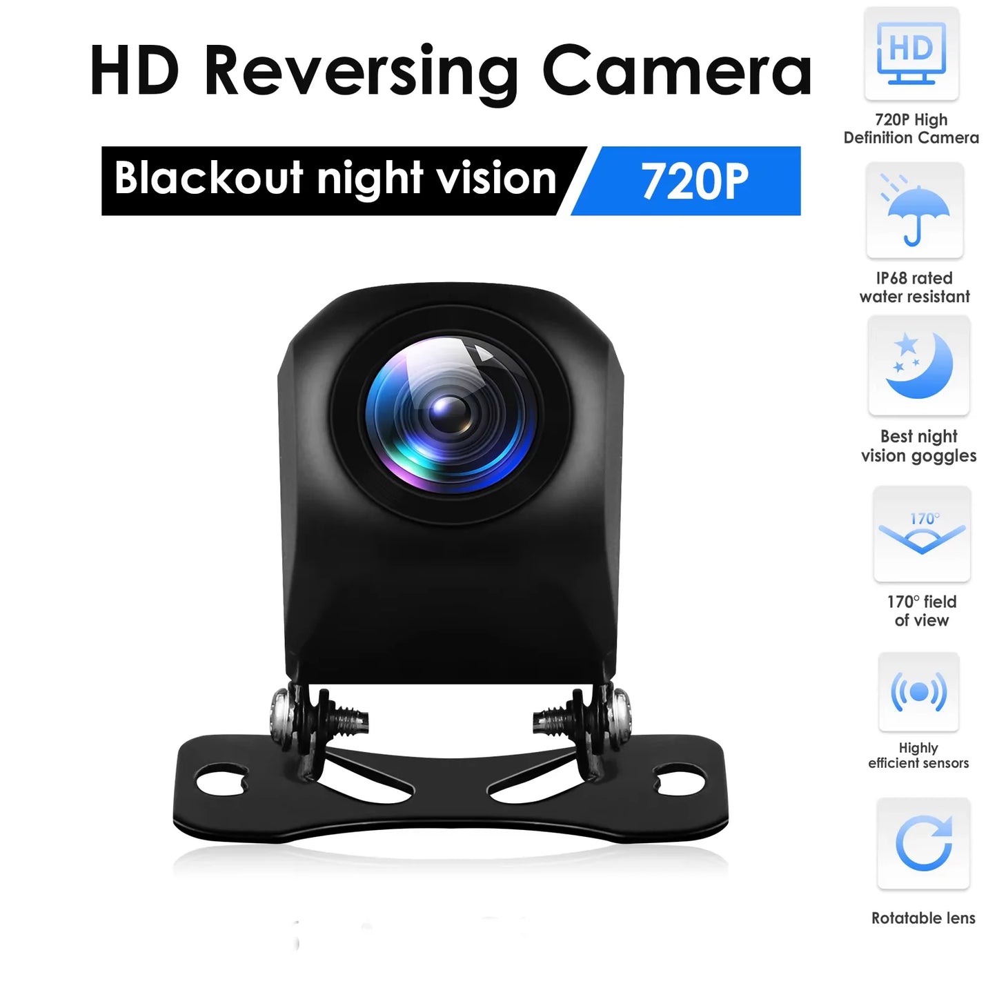 Hizpo 720P 1080P AHD Rear View Camera 140 ° 150 ° 170 ° Wide Angle Waterproof Night Vision Universal Reverse Parking Assistance