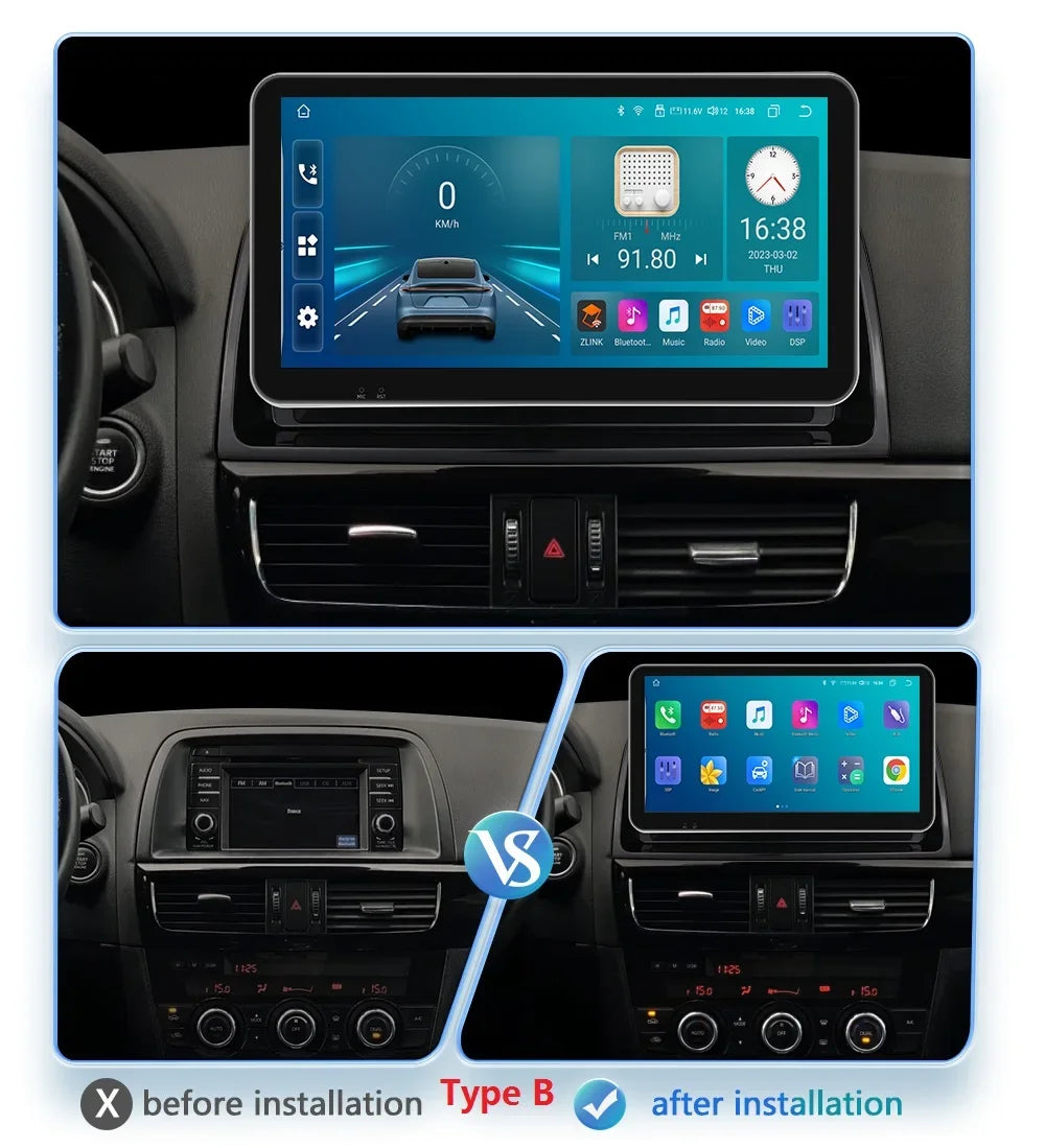 10.33'' Android 13 Car Multimedia Player for Mazda CX5 CX-5 2012-2015 Carplay 2 Din Autoradio GPS Navigation BT RDS 4G Head Unit