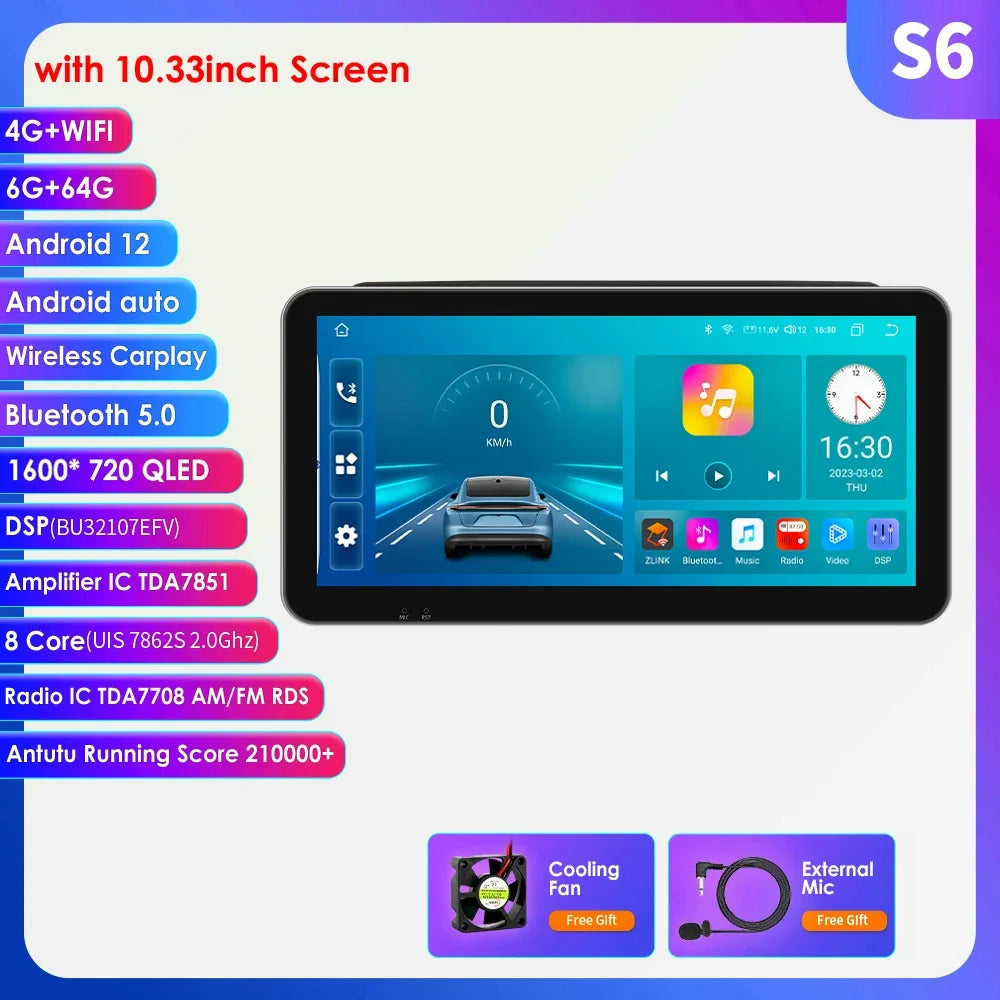 10.33" Car Intelligent System Android for Fiat Ducato 3 Citroen Jumper Peugeot Boxer 2 2006-2022 Radio Multimedia GPS Carplay 4G