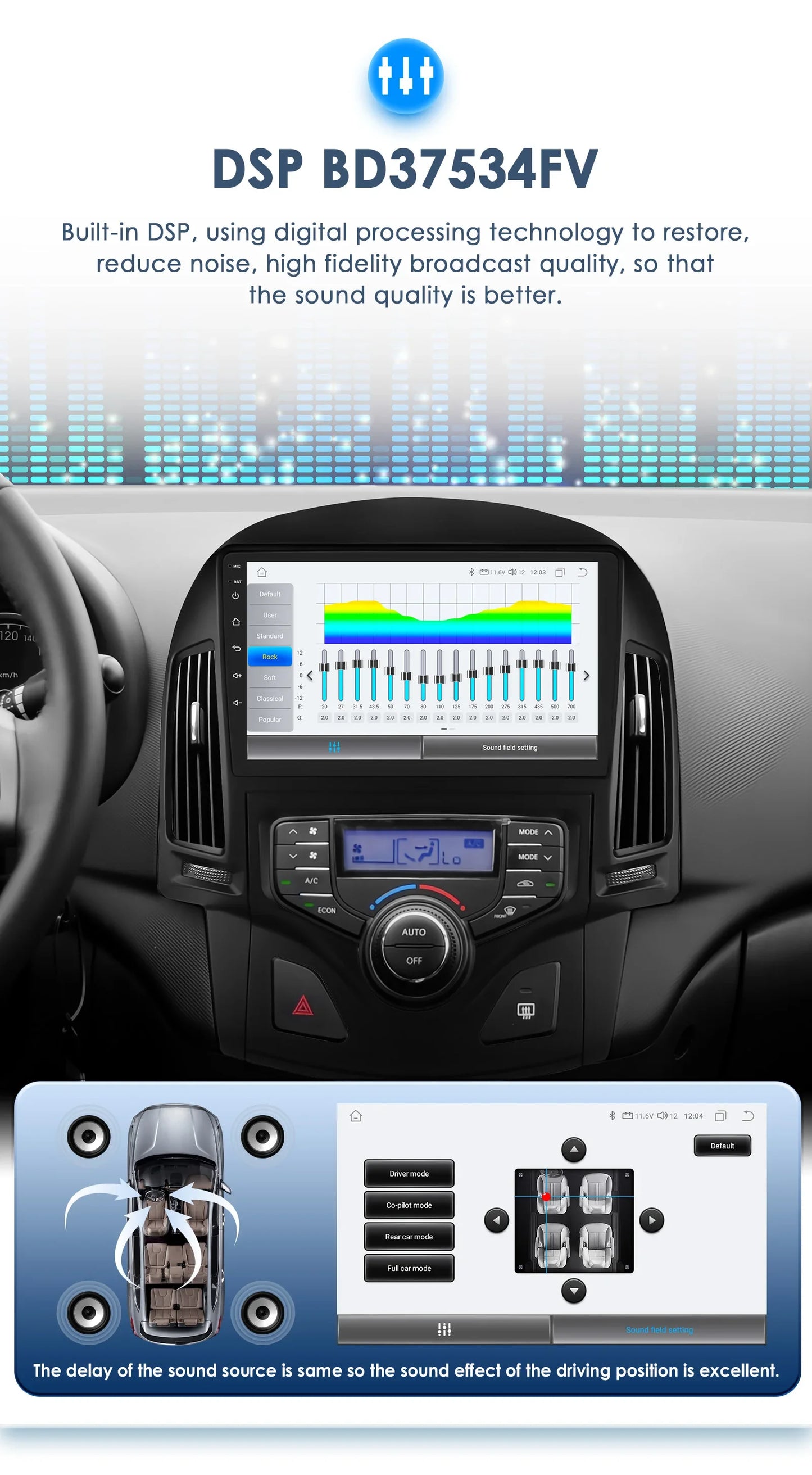 Android 13 Wireless Carplay for Hyundai I30 MT AT 2006 - 2011 9" Car Multimedia Player GPS Navi BT DSP 4G 2 Din Autoradio Stereo