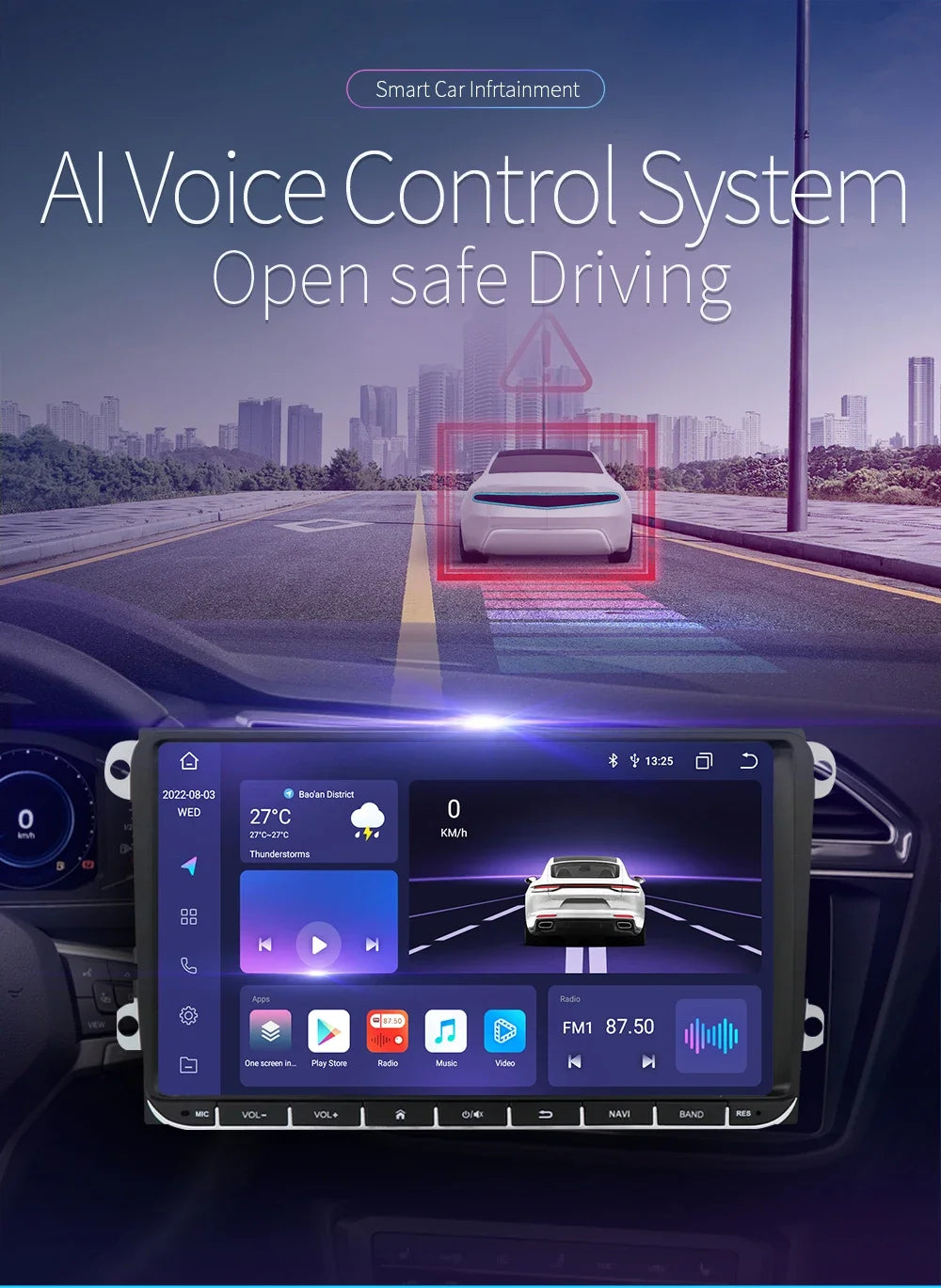2 Din Carplay Android 14 for Volkswagen VW T5 Passat B6 Golf 6 5 Caddy Polo Touran Jetta Car Radio GPS Multimedia Player RDS BT