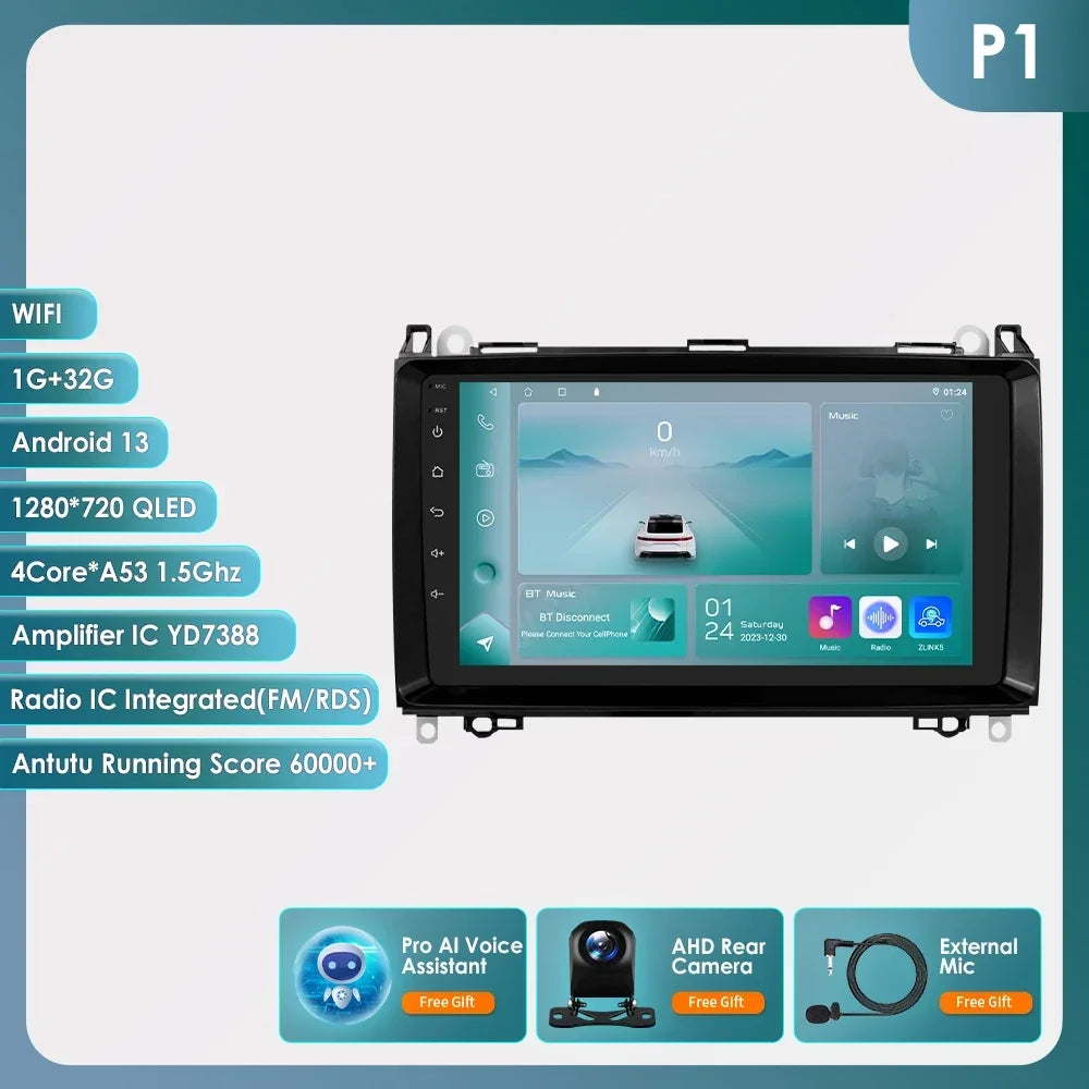 Android 13 Octa Core AI Auto Car Radio Multimedia Player for Mercedes Benz B200 W169 W245 Viano Vito W639 Sprinter W906 CarPlay