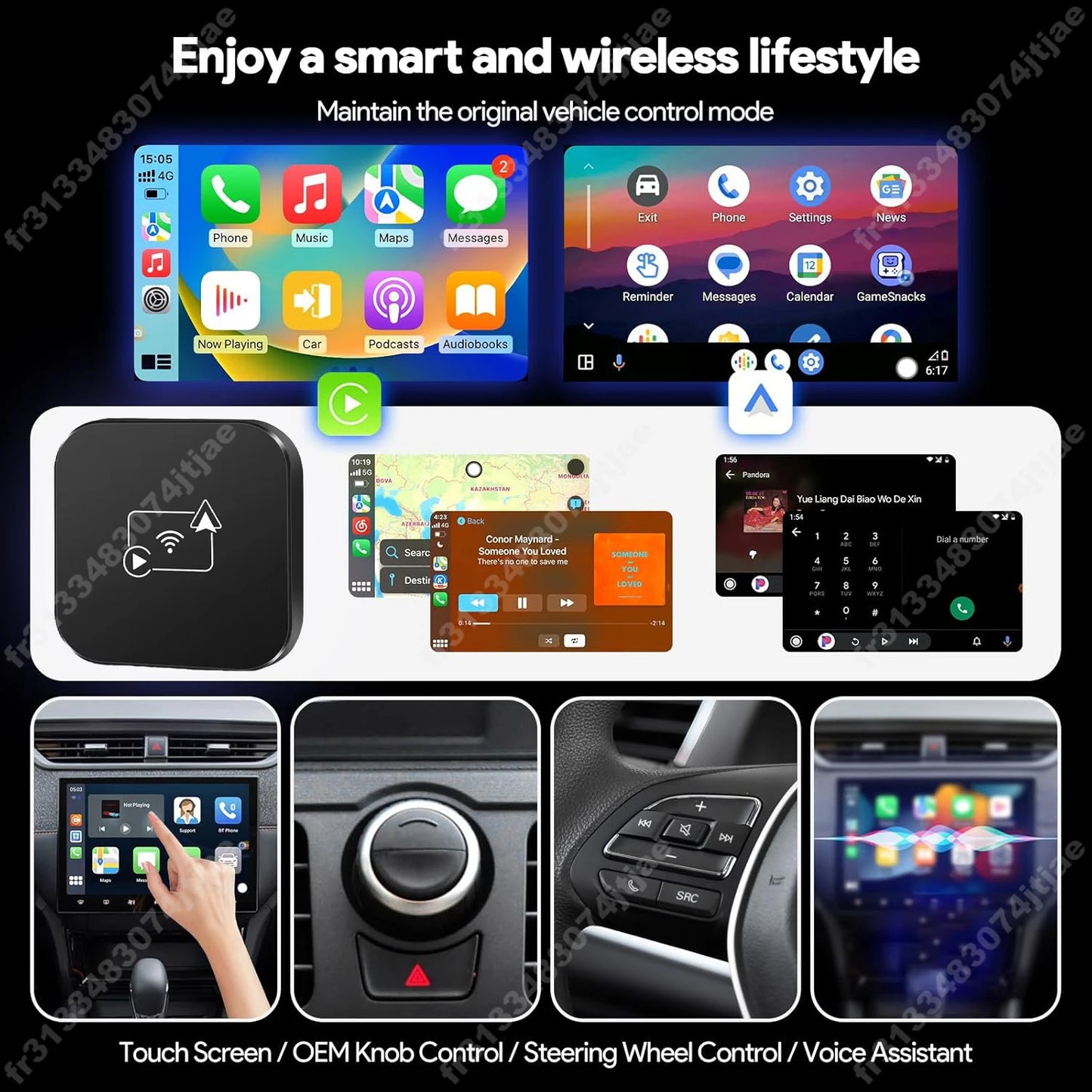 Mini Box Wired to Wireless CarPlay and Android Auto Wireless Adapter Spotify For Toyota Mazda Nissan Camry Audi Ford Kia Hyundai