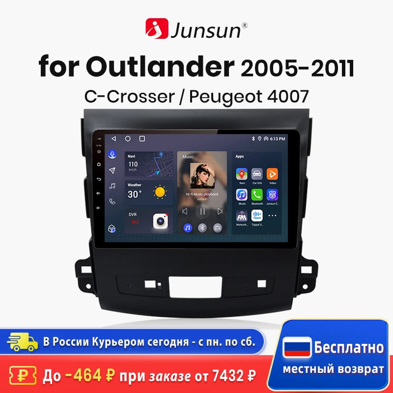 Junsun AI Wireless CarPlay Android Auto Car Radio For Mitsubishi Outlander xl 2 2005 2006-2011 4G GPS Smart Intelligent Systems