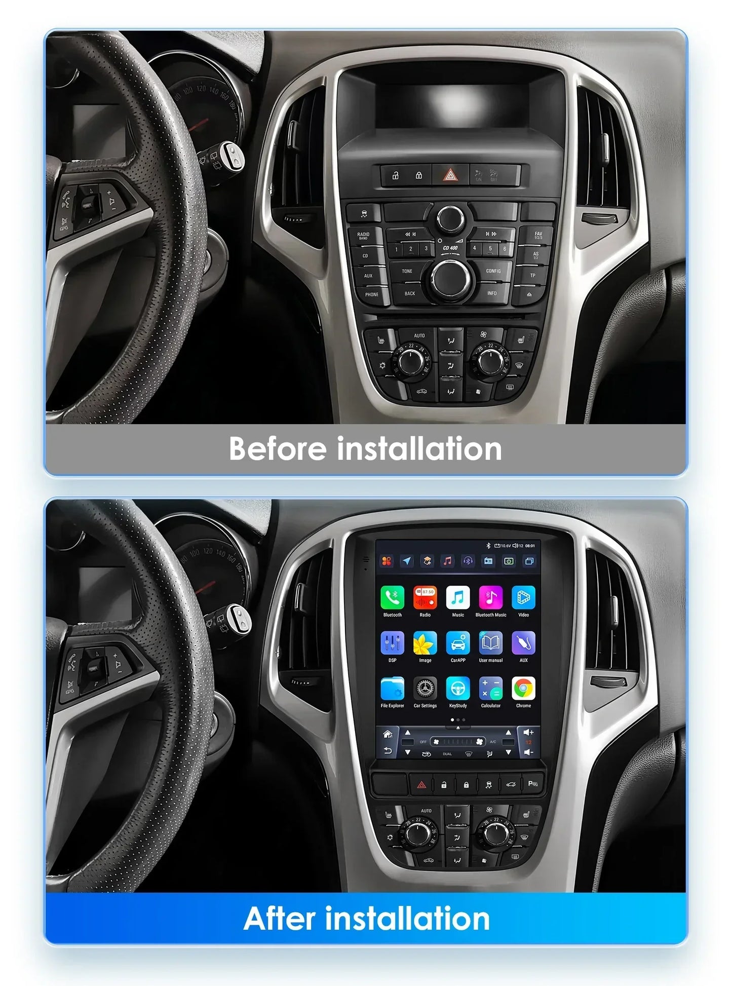Android 14 Wireless Carplay GPS Navi Stereo for Opel Astra J Buick Verano 2009-2015 9.7" Car Radio Multimedia Player 4G BT 2 Din