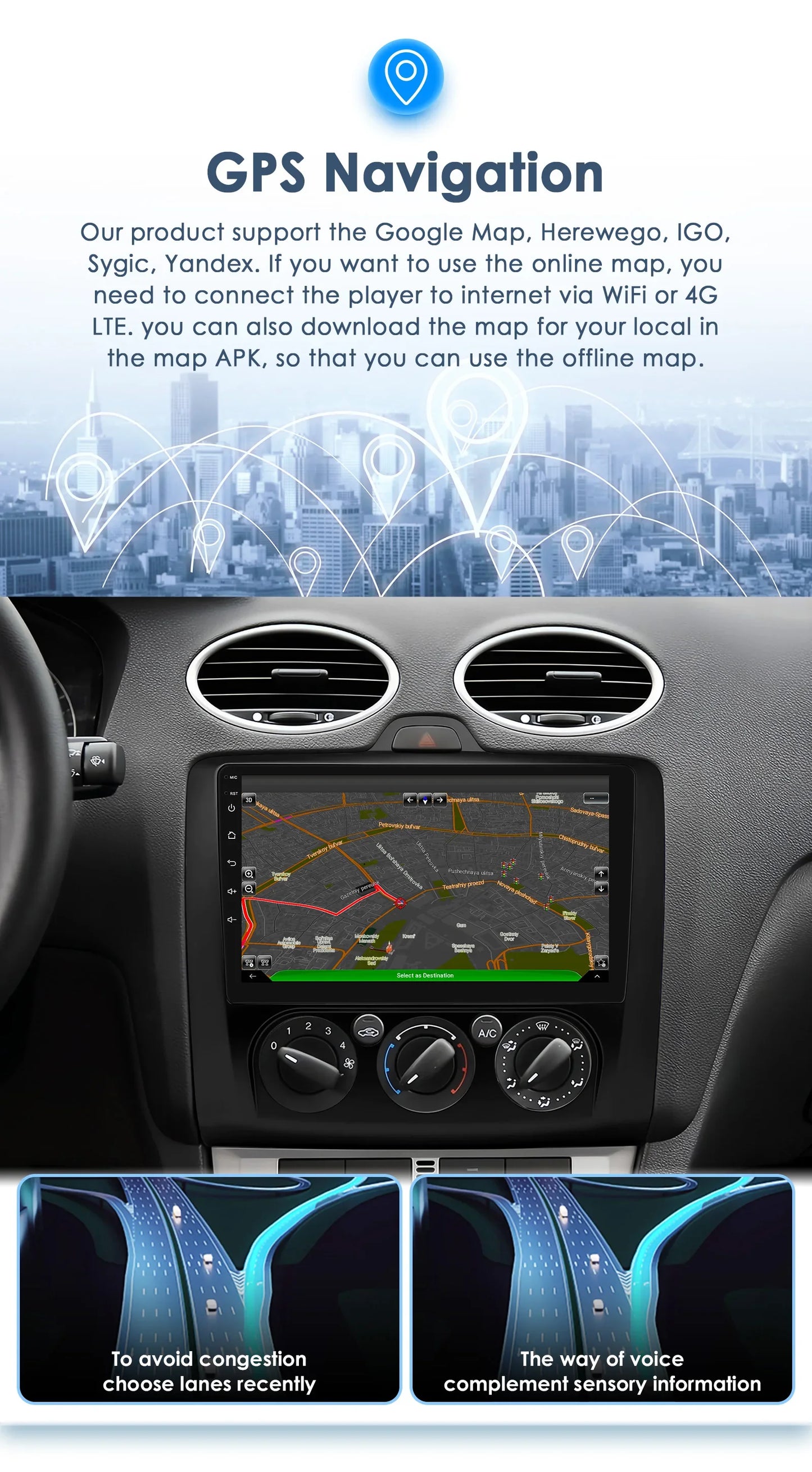Android 13 Wireless Carplay for Ford Focus Exi MT 2 3 MK2 MK3 2004-2011 9" Car Radio Multimedia Player GPS Navi BT DSP 4G Stereo