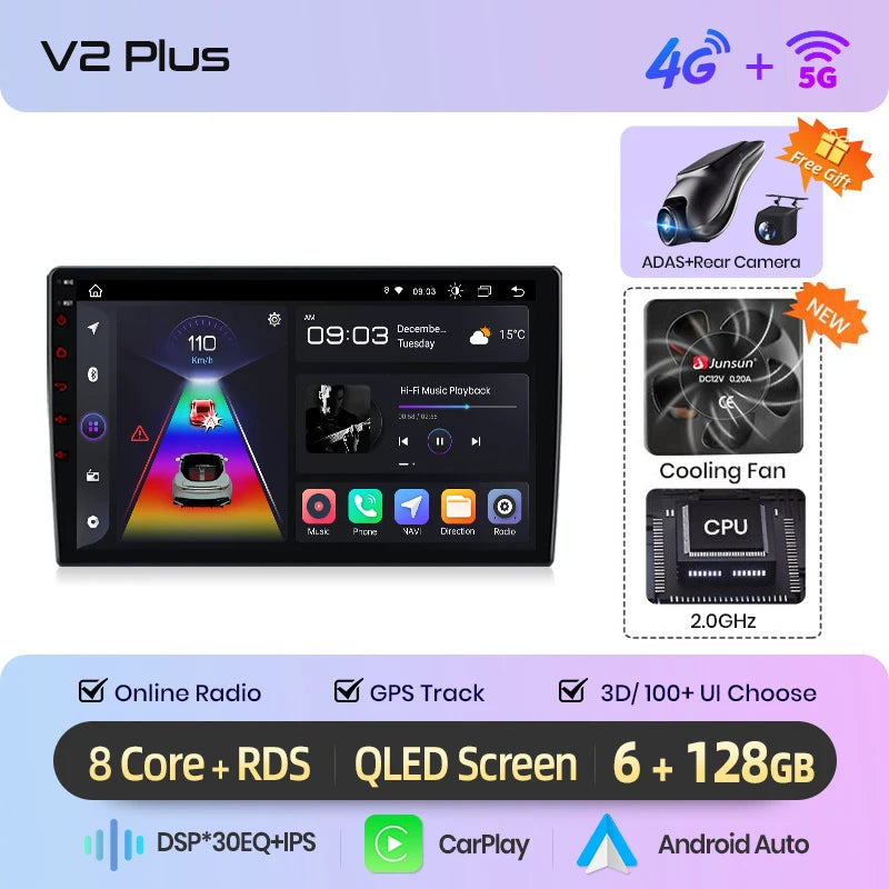 Junsun Android wireless CarPlay Auto Car Radio For Volkswagen Passat B6 B7 CC 2010-2015 Intelligent Systems DSP GPS FM BT SWC