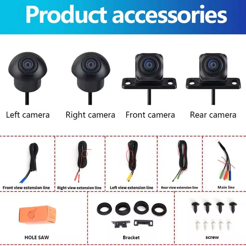 360° Panoramic Camera AHD1080P HD Rear / Front / Left / Right 360 Panoramic Accessories for Car android Radio multimedia