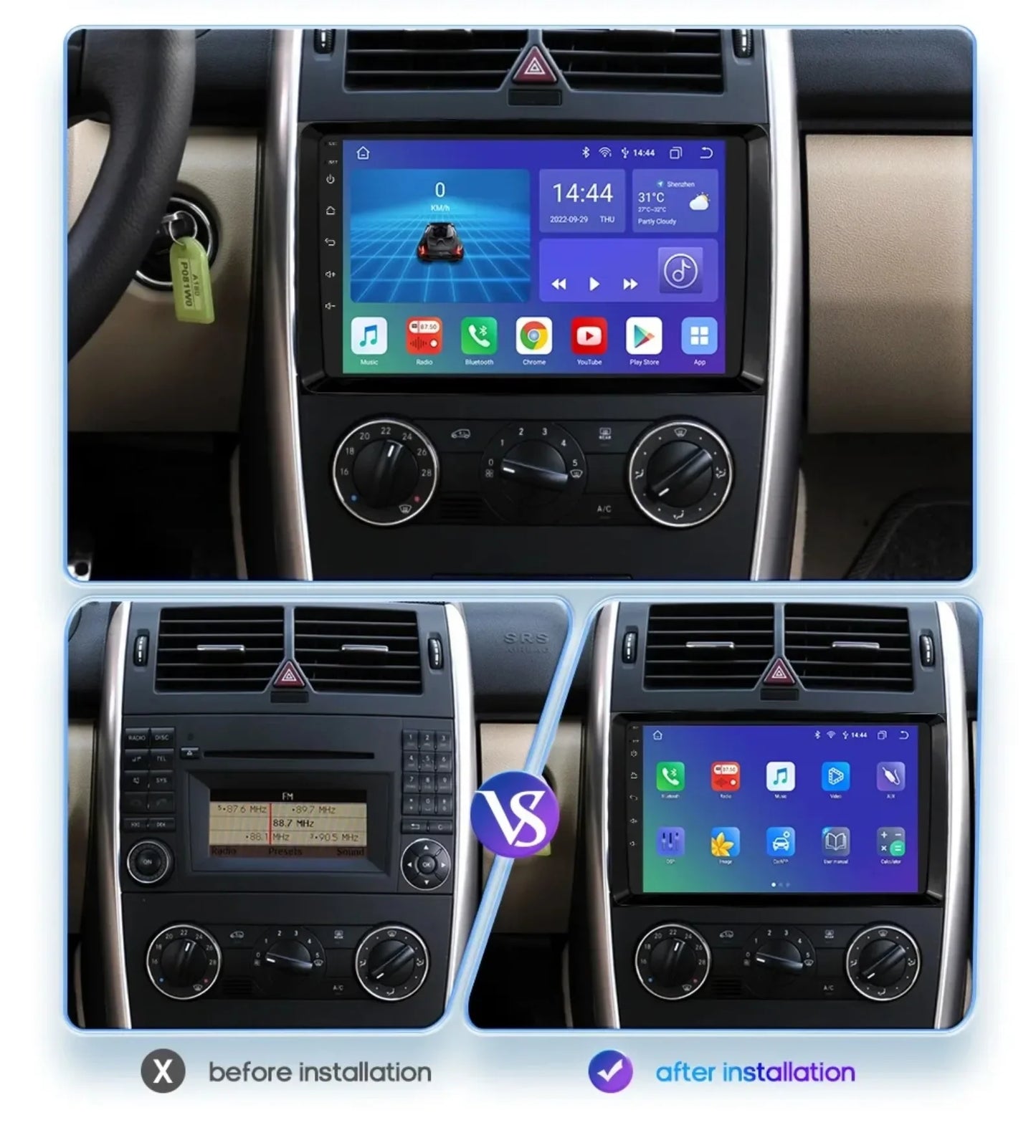 Android 13 Octa Core AI Auto Car Radio Multimedia Player for Mercedes Benz B200 W169 W245 Viano Vito W639 Sprinter W906 CarPlay