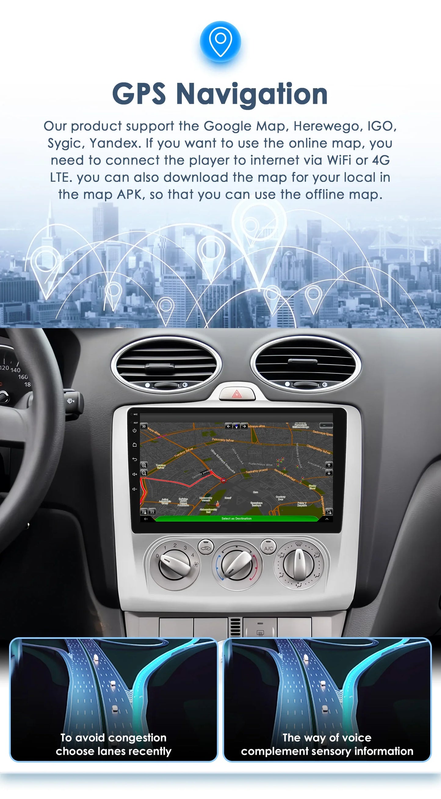 Android 13 Wireless Carplay for Ford Focus Exi MT 2 3 MK2 MK3 2004-2011 9" Car Radio Multimedia Player GPS Navi BT DSP 4G Stereo
