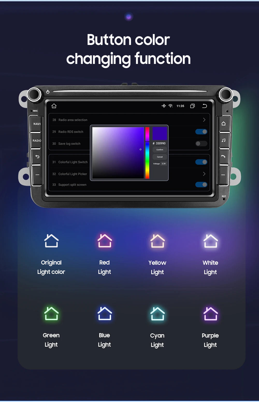 8'' 2Din Car Radio Android 13 for Volkswagen Golf 5 6 Polo Passat B6 B7 CC Skoda Jetta Universal Muiltmedia Carplay 4G Wifi GPS