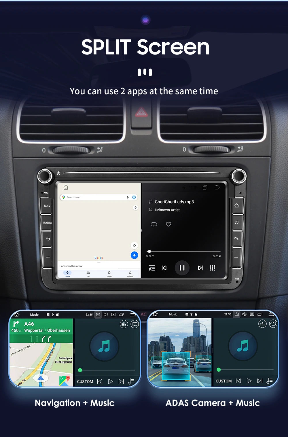 8'' 2Din Car Radio Android 13 for Volkswagen Golf 5 6 Polo Passat B6 B7 CC Skoda Jetta Universal Muiltmedia Carplay 4G Wifi GPS