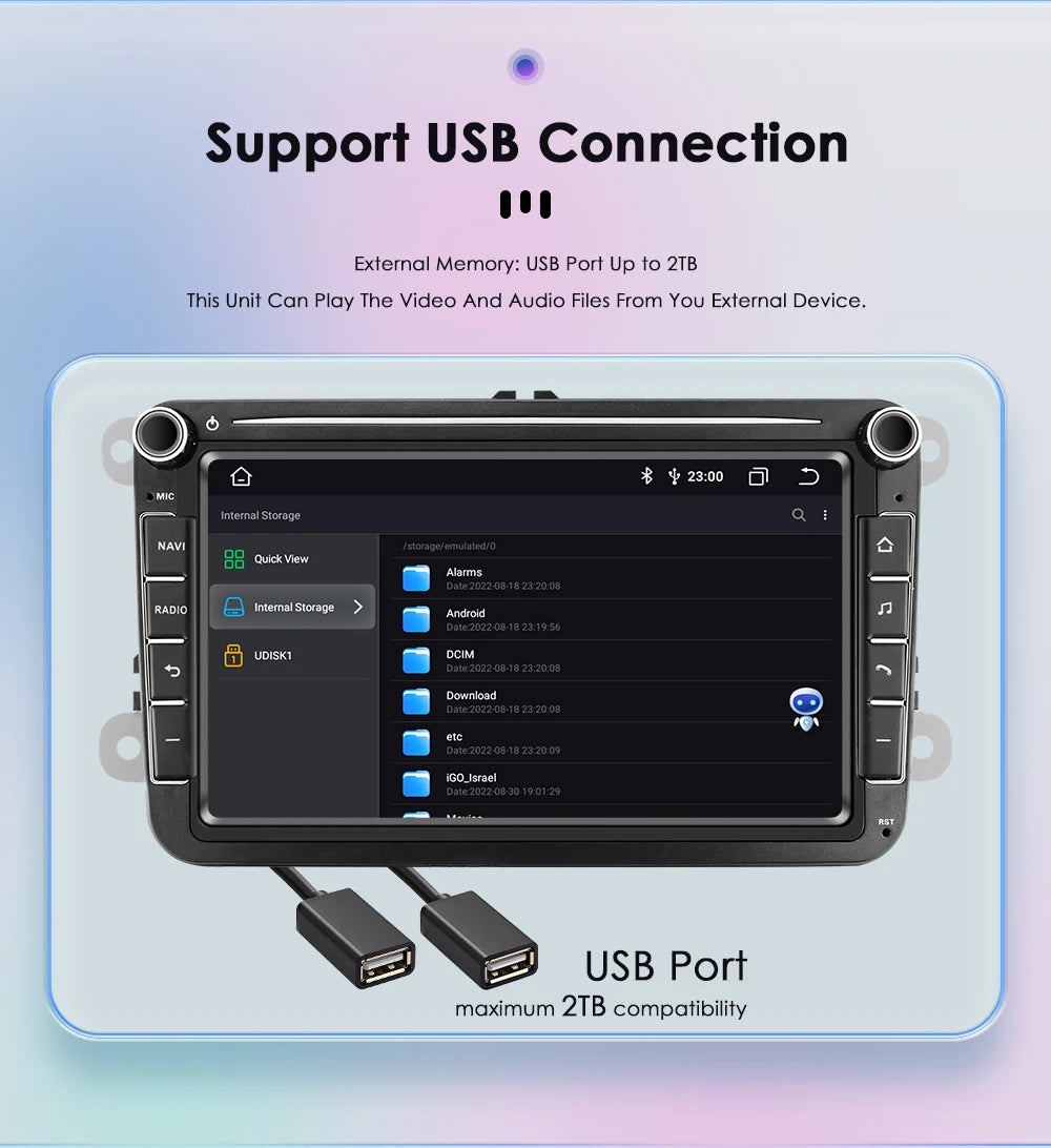 8'' 2Din Car Radio Android 13 for Volkswagen Golf 5 6 Polo Passat B6 B7 CC Skoda Jetta Universal Muiltmedia Carplay 4G Wifi GPS