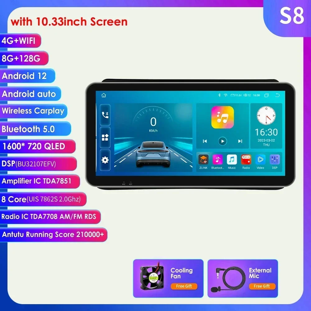 10.33" Wireless Carplay Screen for Opel Mokka 1 2012-2016 Android13 Auto Radio Car Multimedia Player GPS Bluetooth Stereo NO DVD