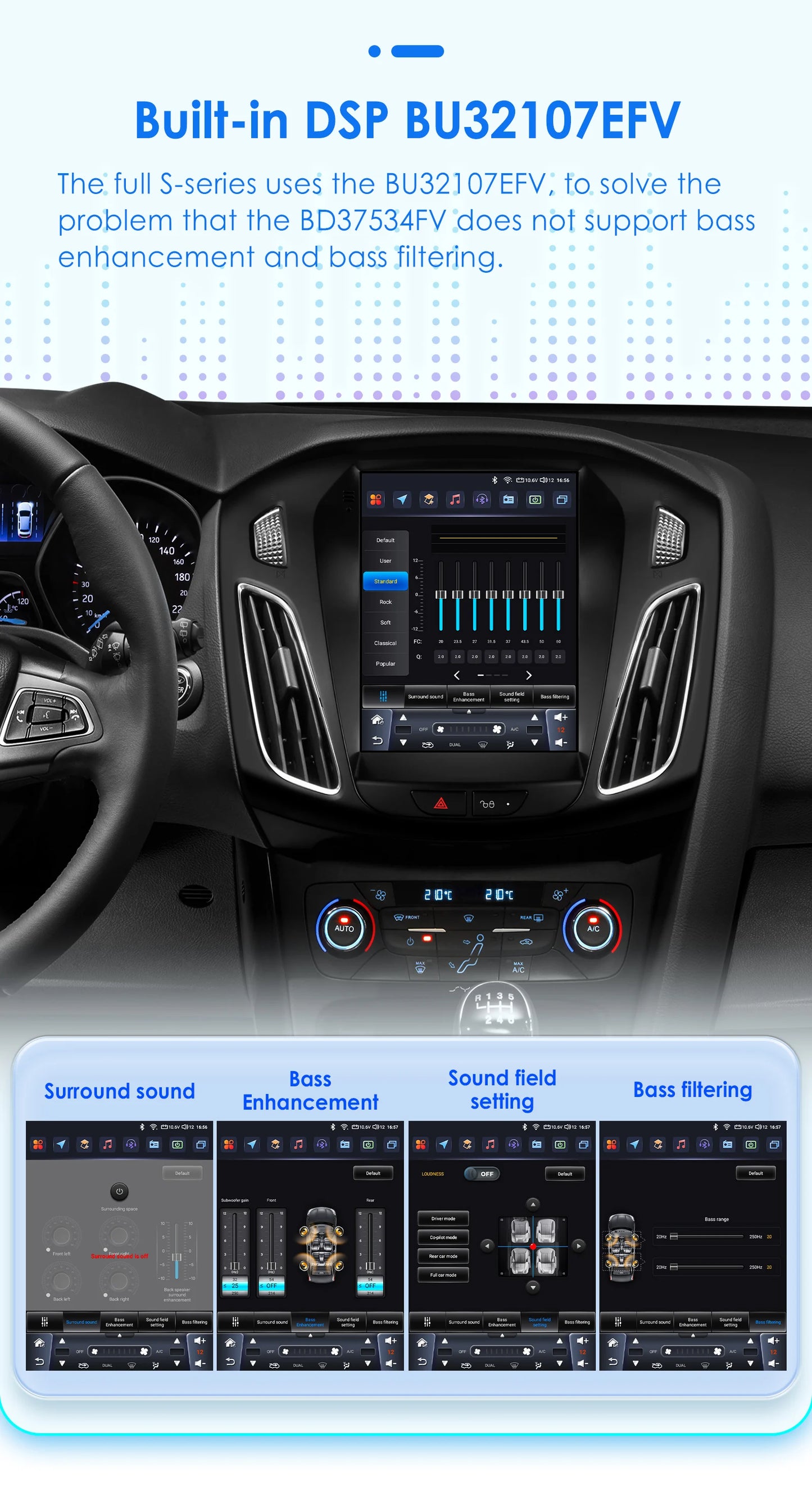 Android 13 Radio Car Multimedia 2Din Wireless Carplay Android Auto for Ford Focus 3 Mk 3 2011-2019 Support OBD DAB RDS BT GPS 4G