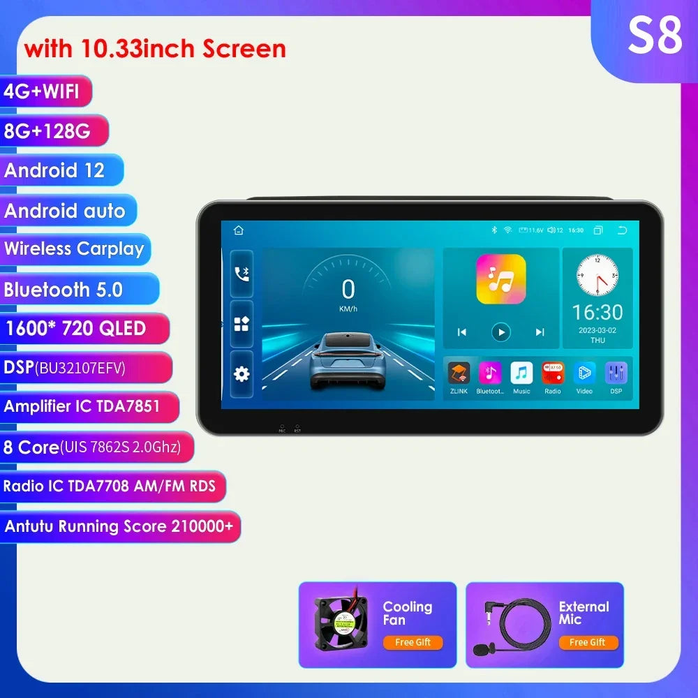 10.33" Car Intelligent System Android for Fiat Ducato 3 Citroen Jumper Peugeot Boxer 2 2006-2022 Radio Multimedia GPS Carplay 4G
