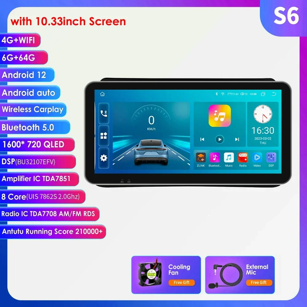 10.33" Wireless Carplay Screen for Opel Mokka 1 2012-2016 Android13 Auto Radio Car Multimedia Player GPS Bluetooth Stereo NO DVD