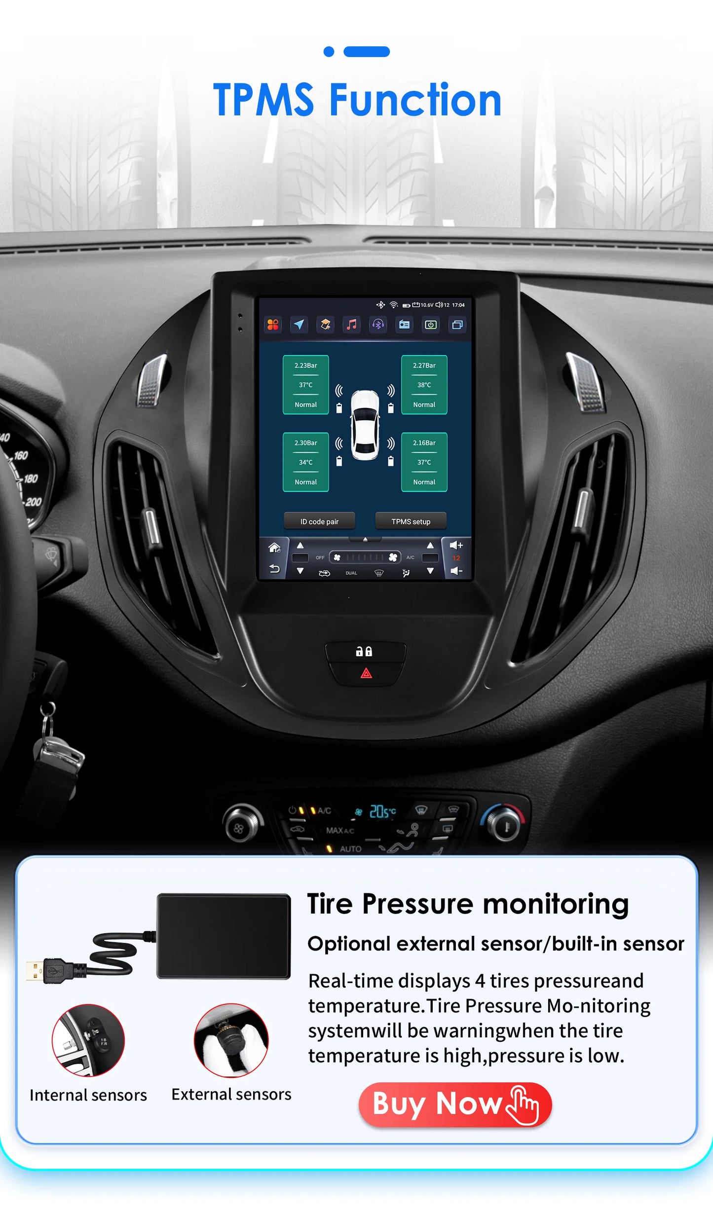 9.7Inch Radio Car Multimedia for Ford B-Max 2012-2018 Transit/ Tourneo Courier 2013-2021 Transit/ Tourneo (High Configuration)