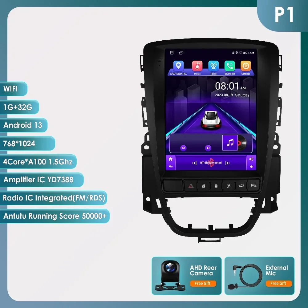Android 14 Wireless Carplay GPS Navi Stereo for Opel Astra J Buick Verano 2009-2015 9.7" Car Radio Multimedia Player 4G BT 2 Din