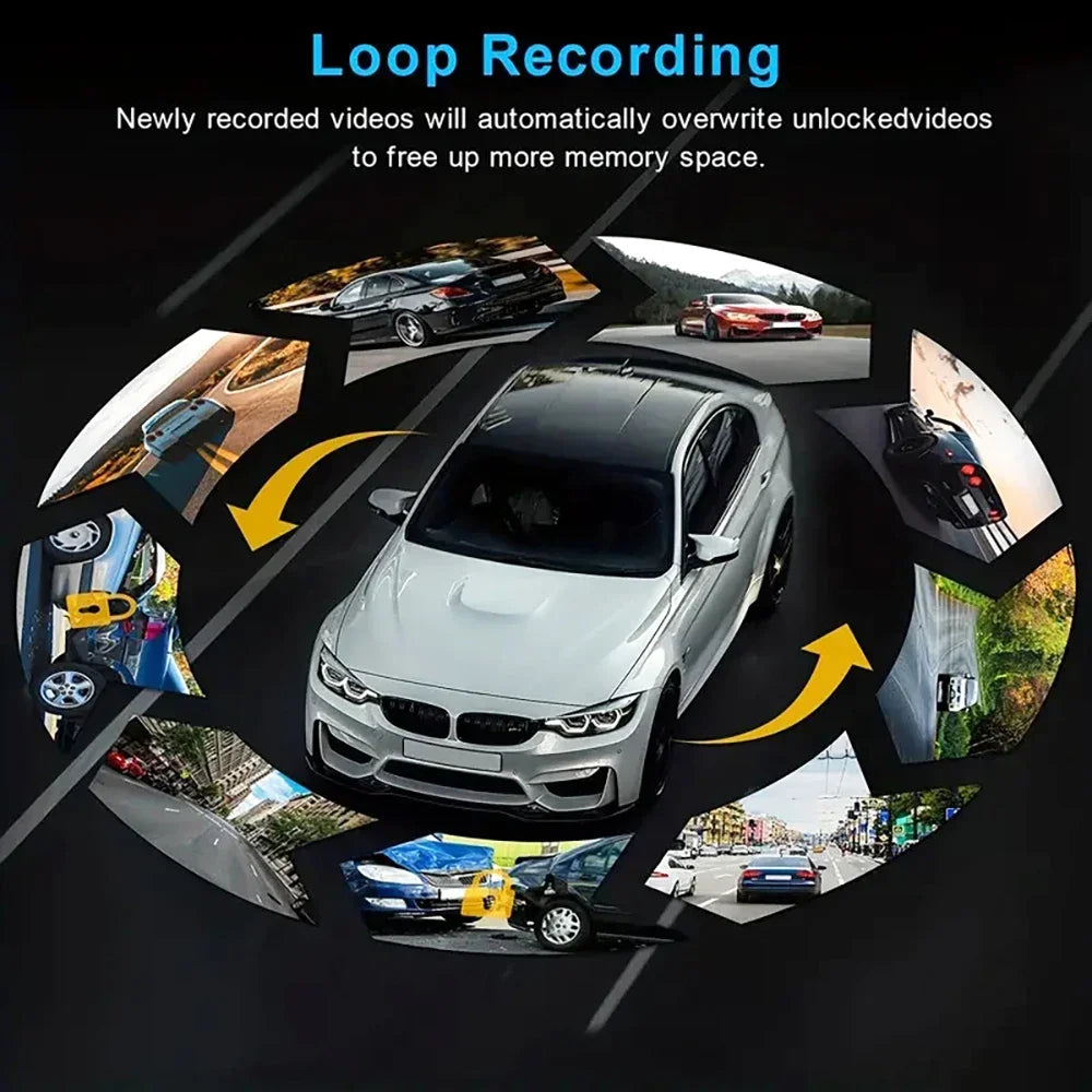 4 Channel 1080P Dash Cam for Cars WIFI GPS 360° Video Recorder Rear View Camera Car DVR 24H Hardware Kit  Assecories